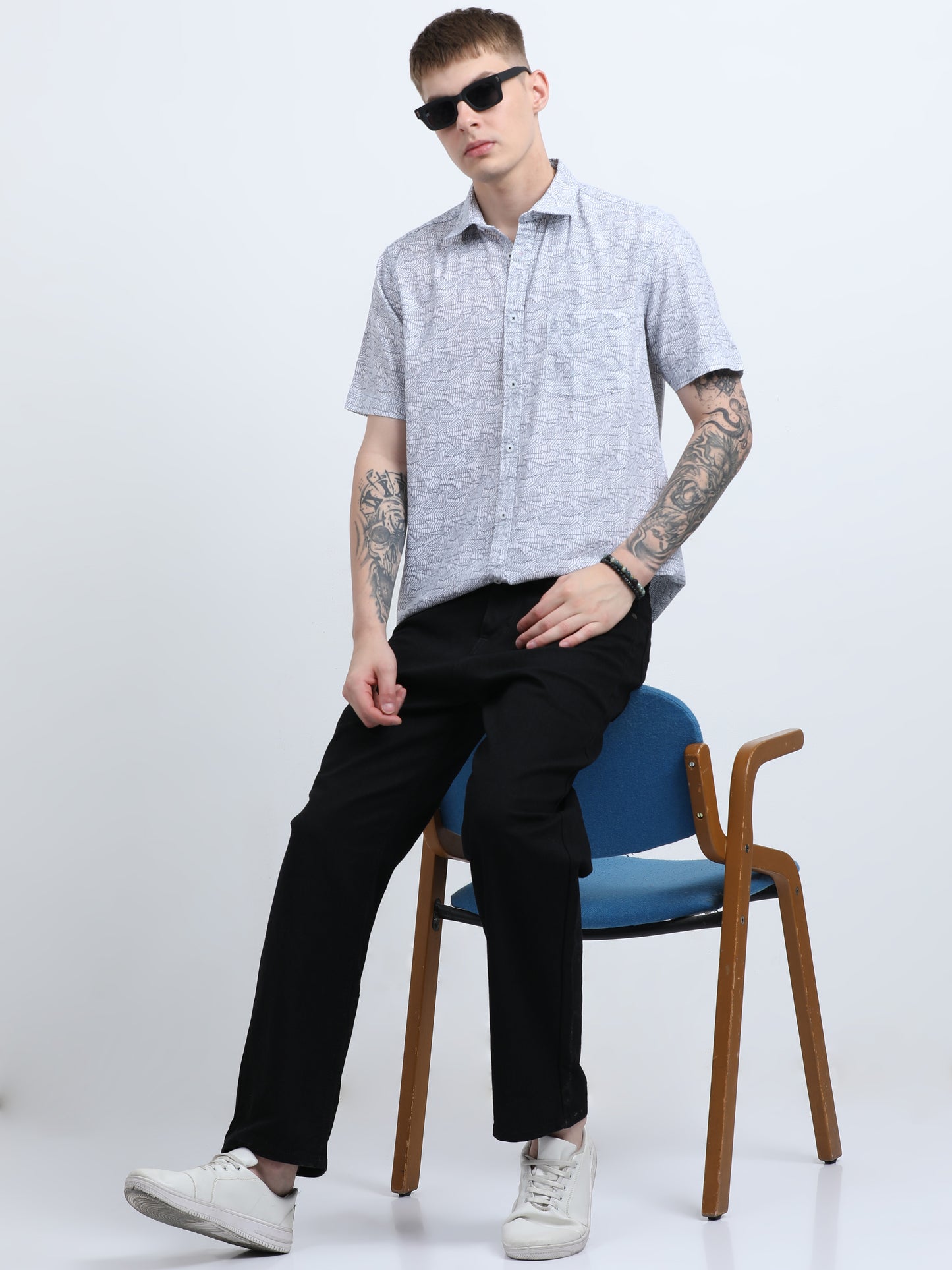 Martin Smith Men’s Regular Fit Cotton Half Sleeves Casual Shirt