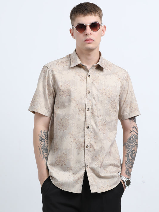 Martin Smith Men’s Regular Fit Cotton Half Sleeves Casual Shirt