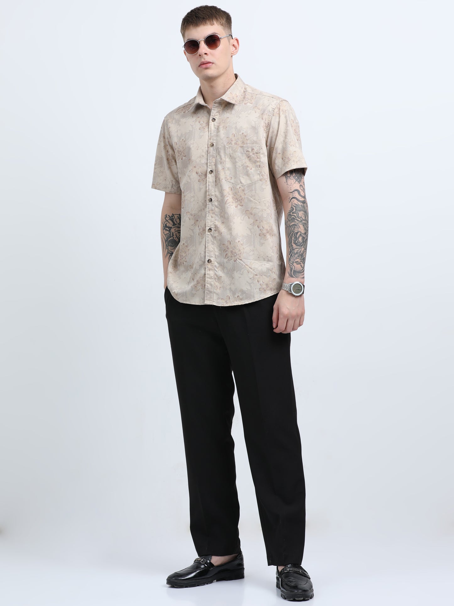 Martin Smith Men’s Regular Fit Cotton Half Sleeves Casual Shirt