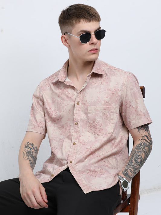 Martin Smith Men’s Regular Fit Cotton Half Sleeves Casual Shirt