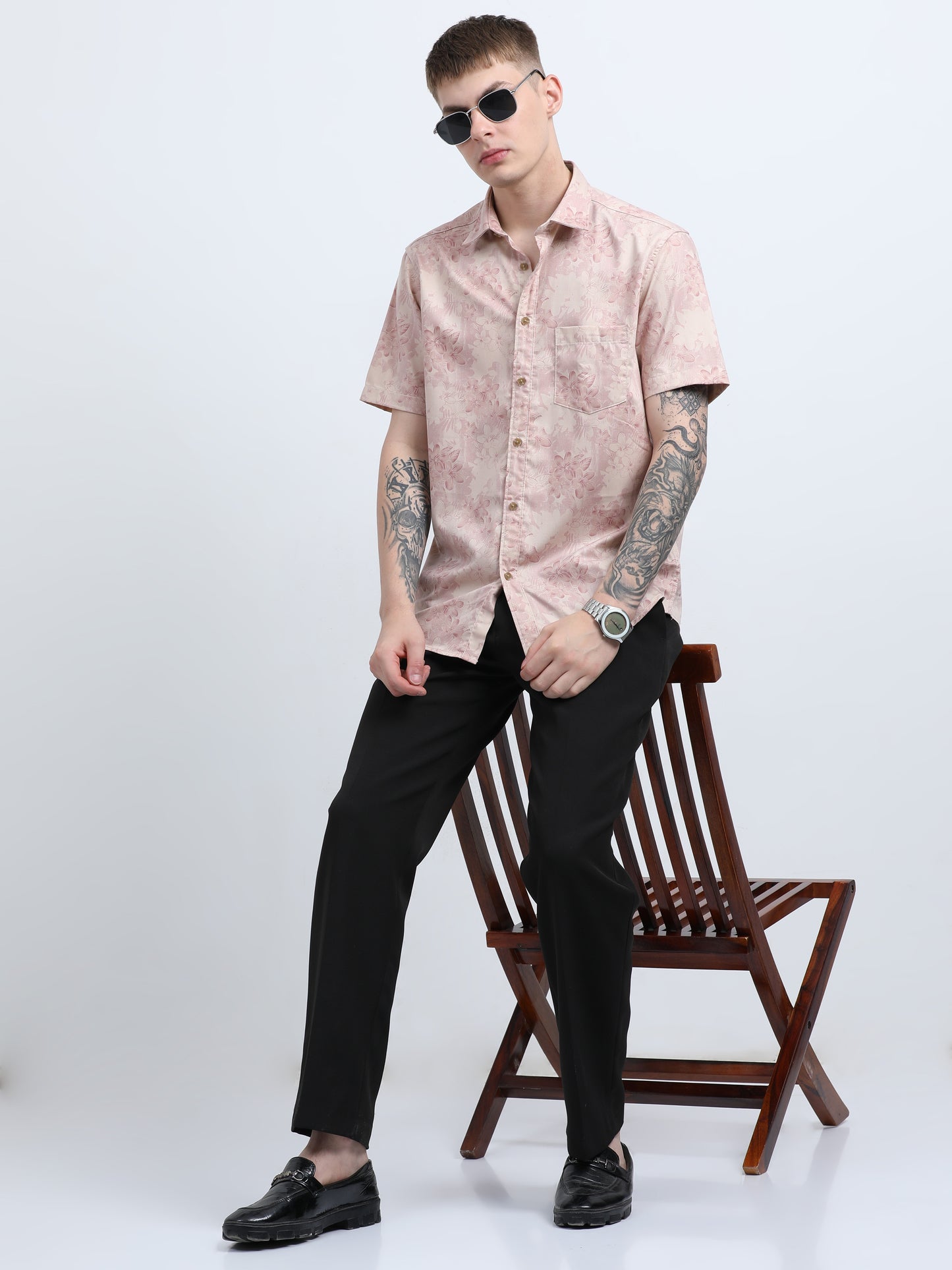 Martin Smith Men’s Regular Fit Cotton Half Sleeves Casual Shirt