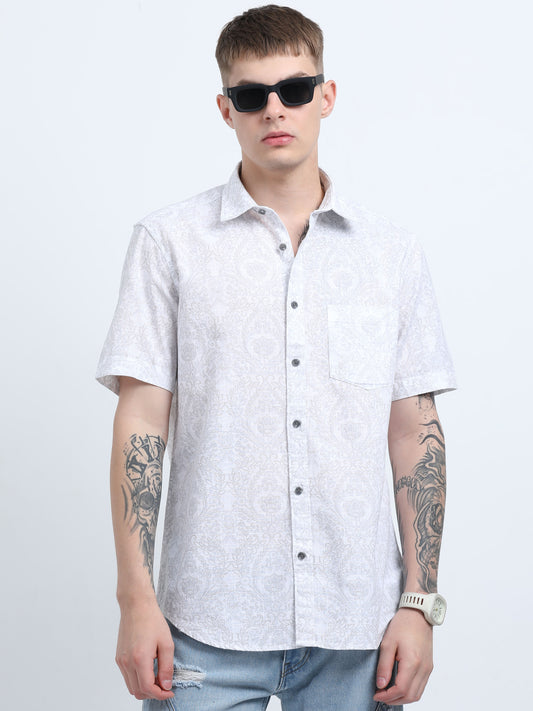 Martin Smith Men’s Regular Fit Cotton Half Sleeves Casual Shirt