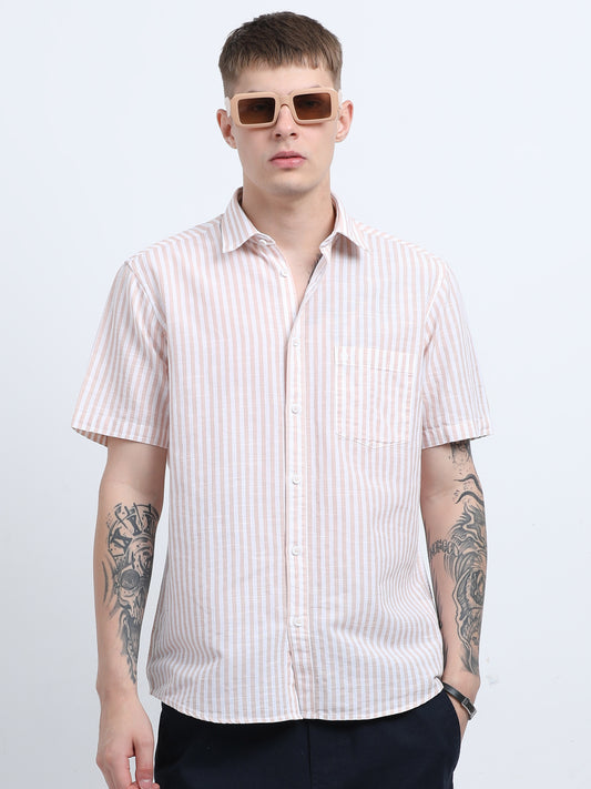 Martin Smith Men’s Regular Fit Cotton Half Sleeves Casual Shirt