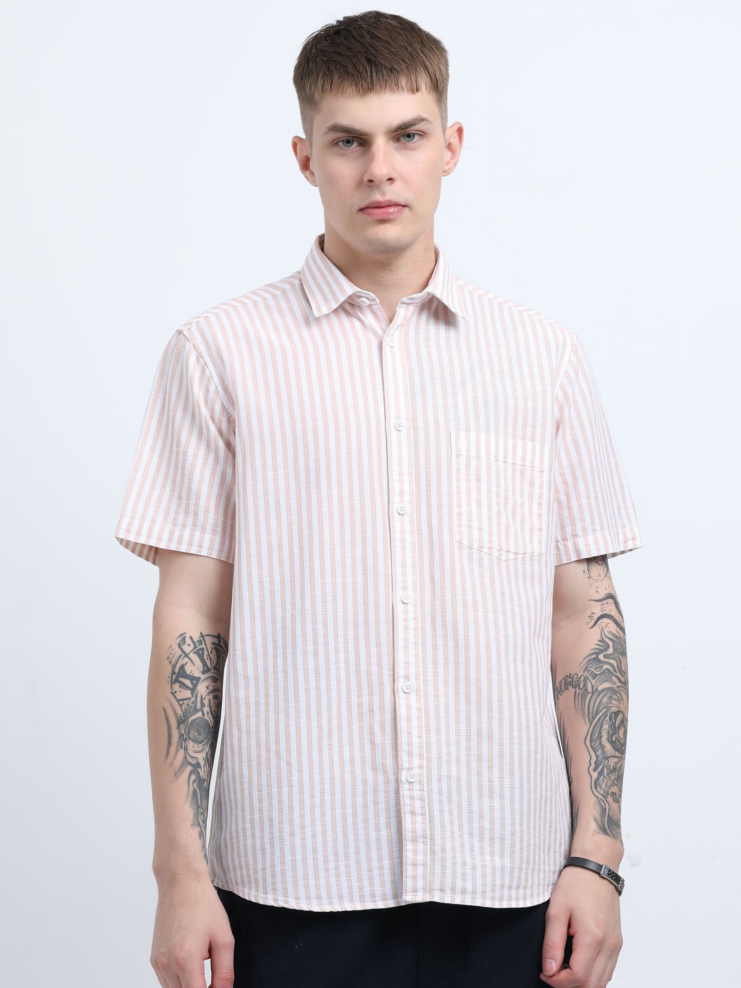 Martin Smith Men’s Regular Fit Cotton Half Sleeves Casual Shirt