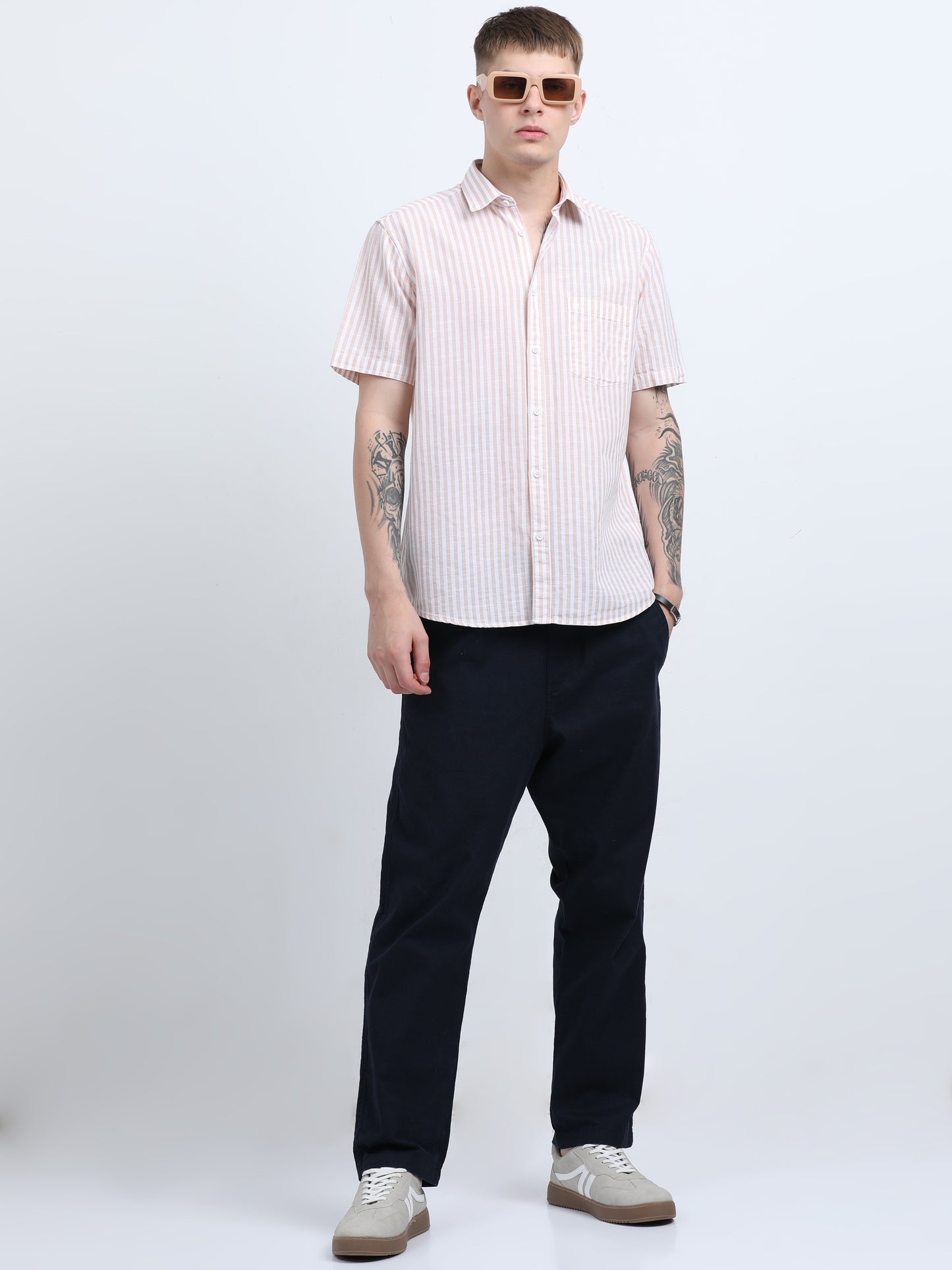 Martin Smith Men’s Regular Fit Cotton Half Sleeves Casual Shirt