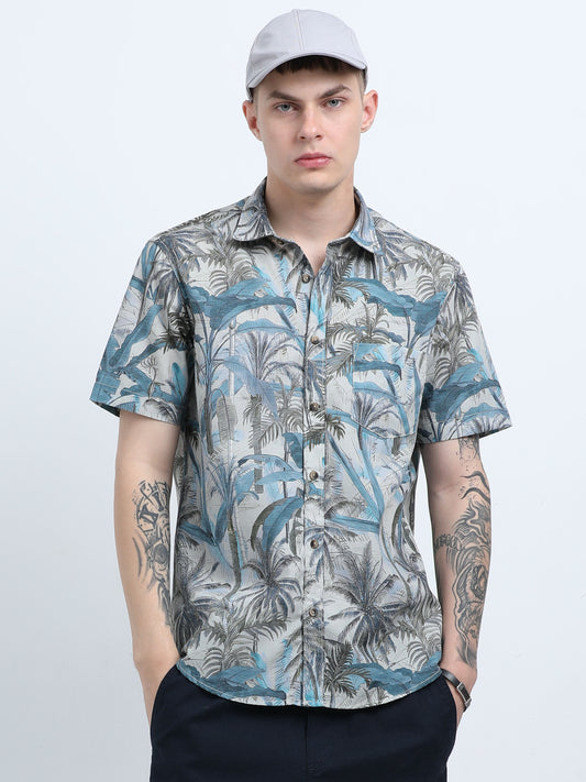 Martin Smith Men’s Regular Fit Linen Half Sleeves Casual Shirt