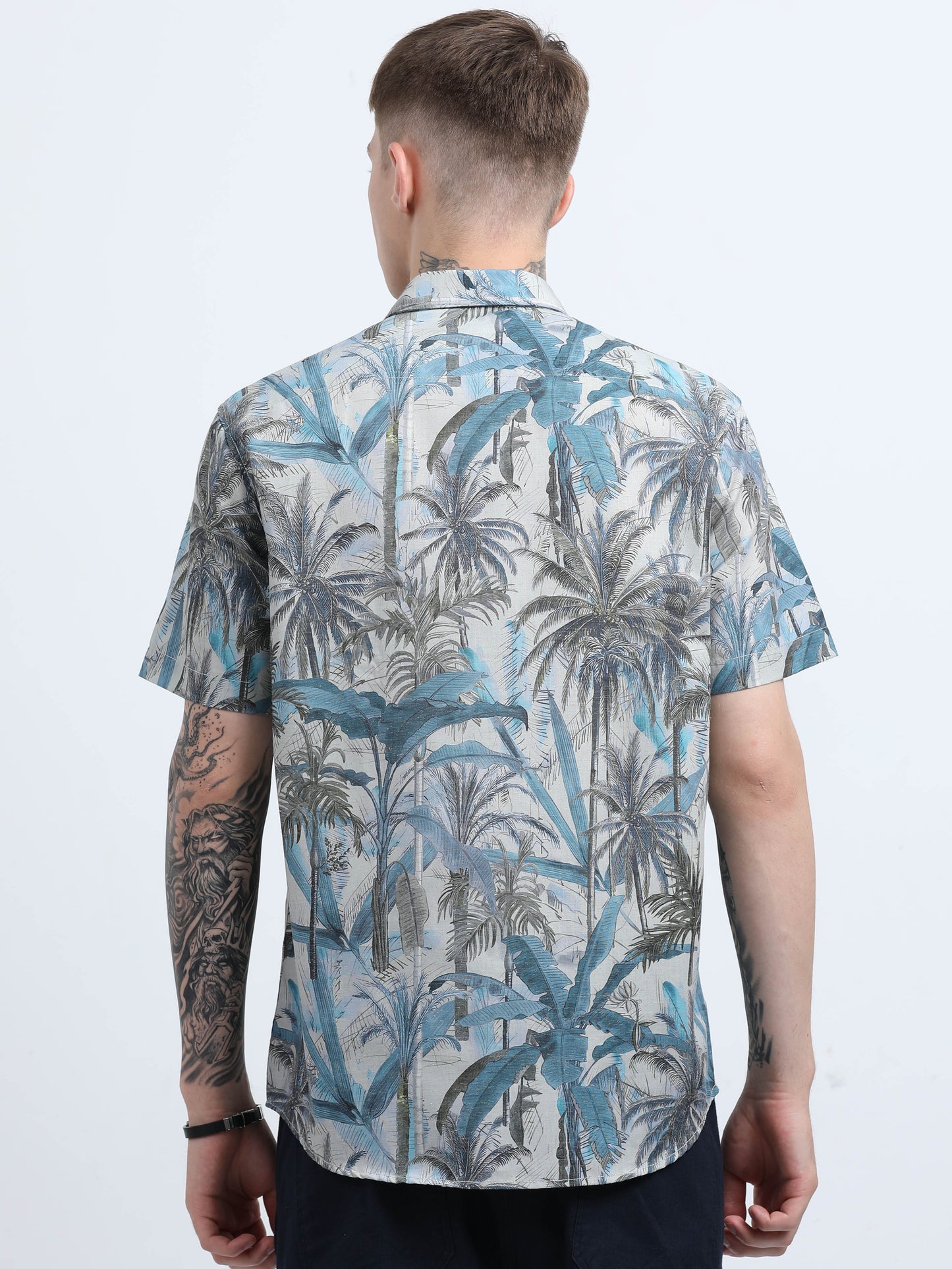 Martin Smith Men’s Regular Fit Linen Half Sleeves Casual Shirt