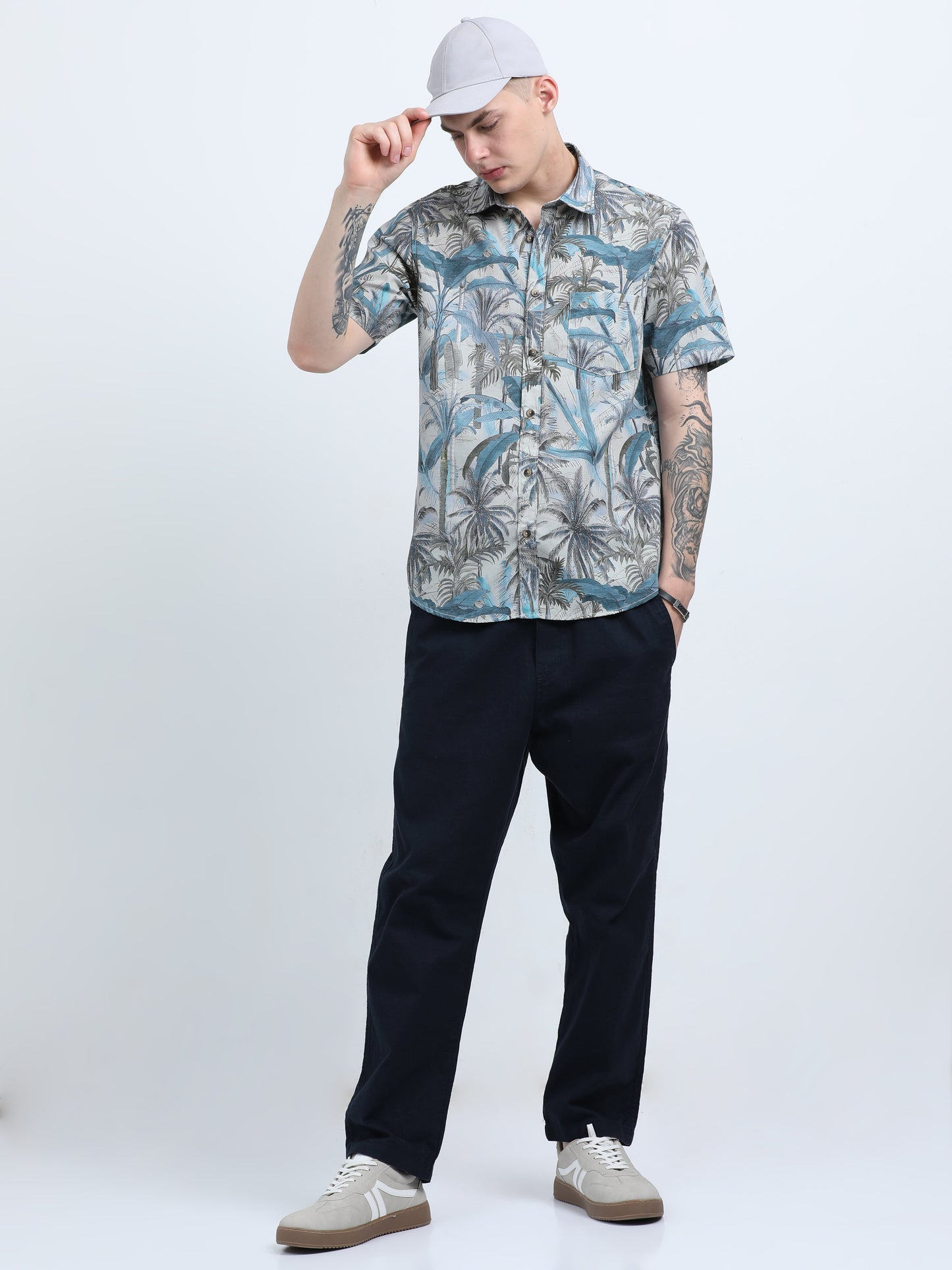 Martin Smith Men’s Regular Fit Linen Half Sleeves Casual Shirt