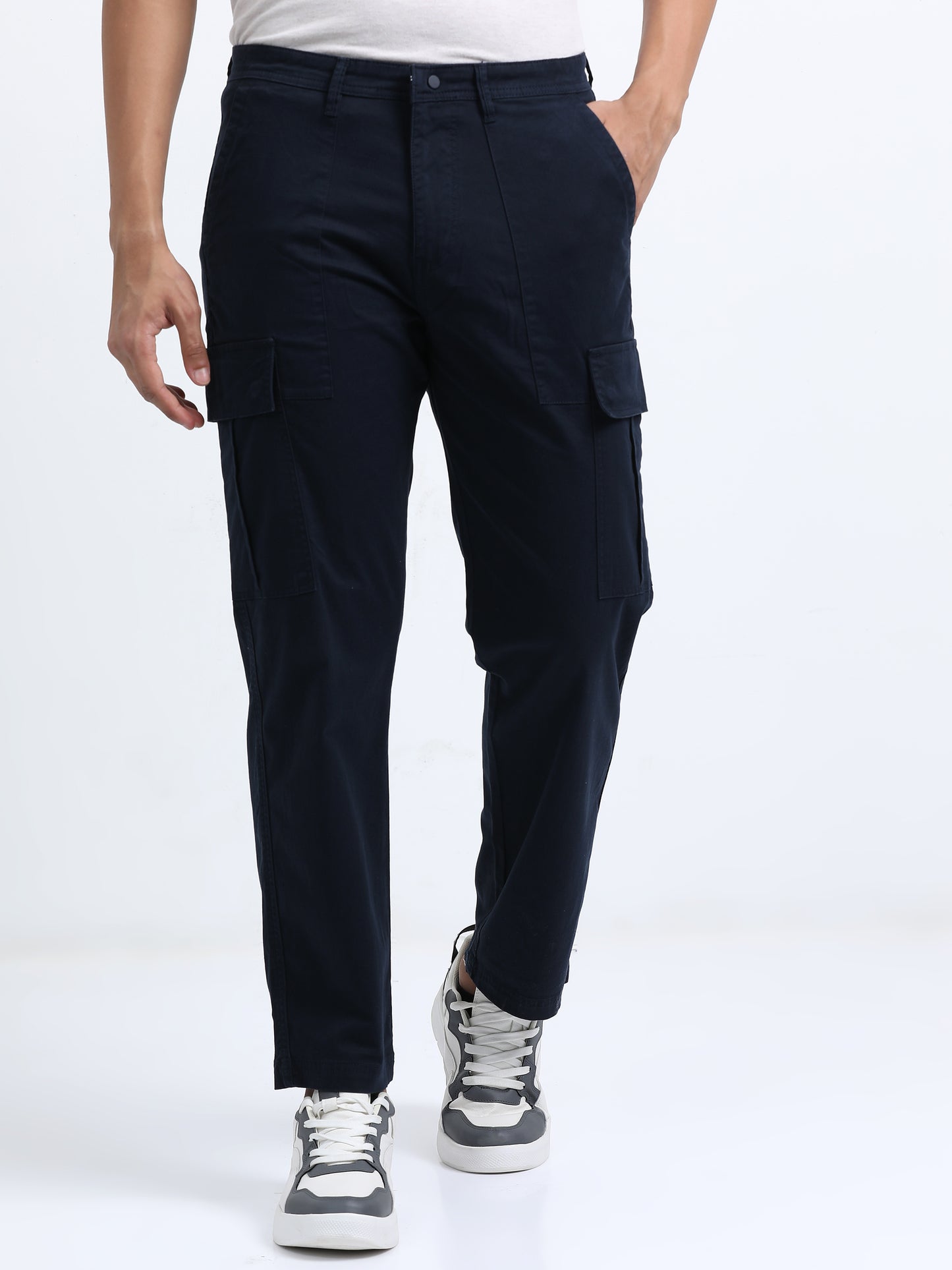 Classic Straight Cargo Pants – Navy