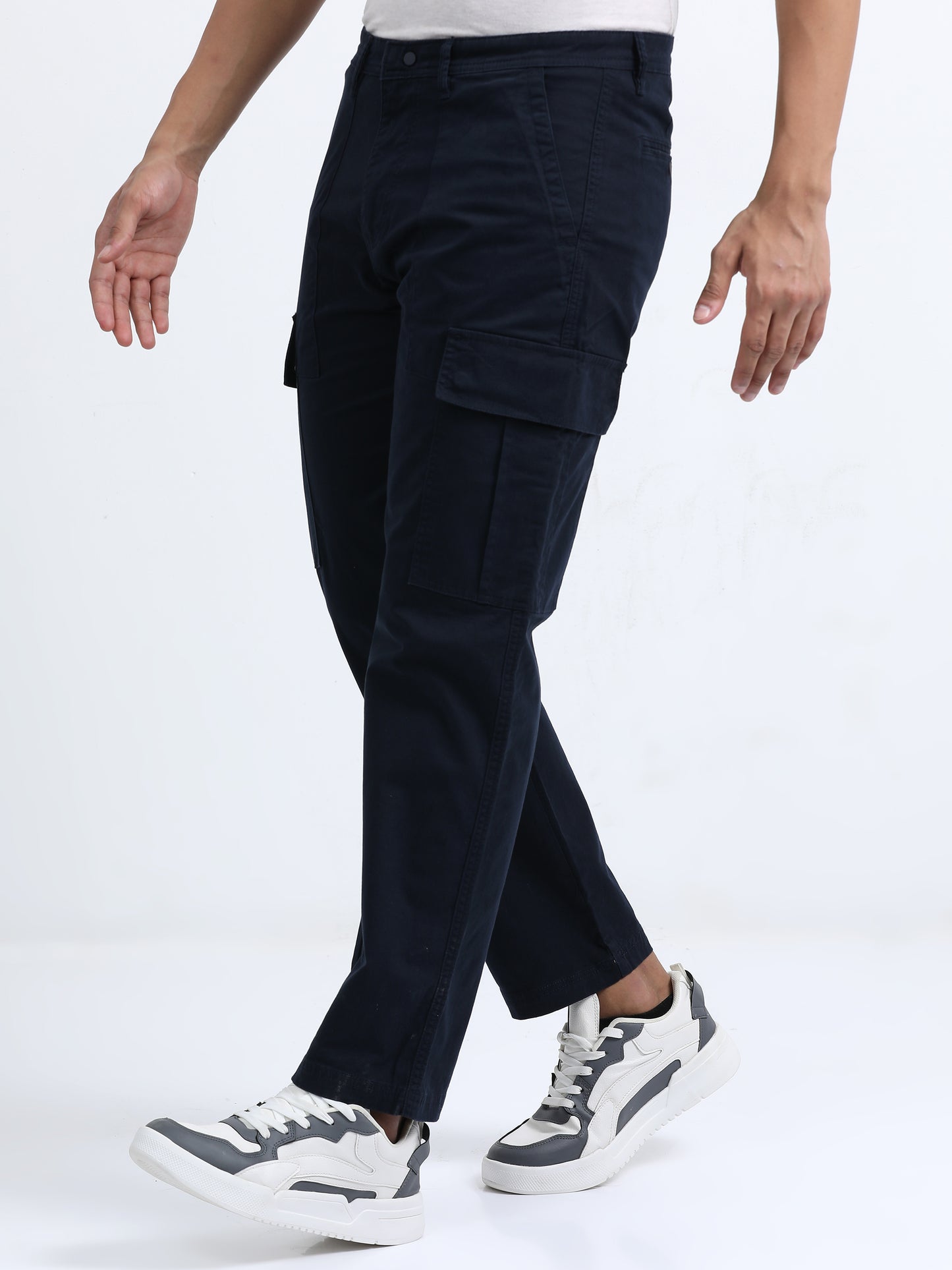 Classic Straight Cargo Pants – Navy