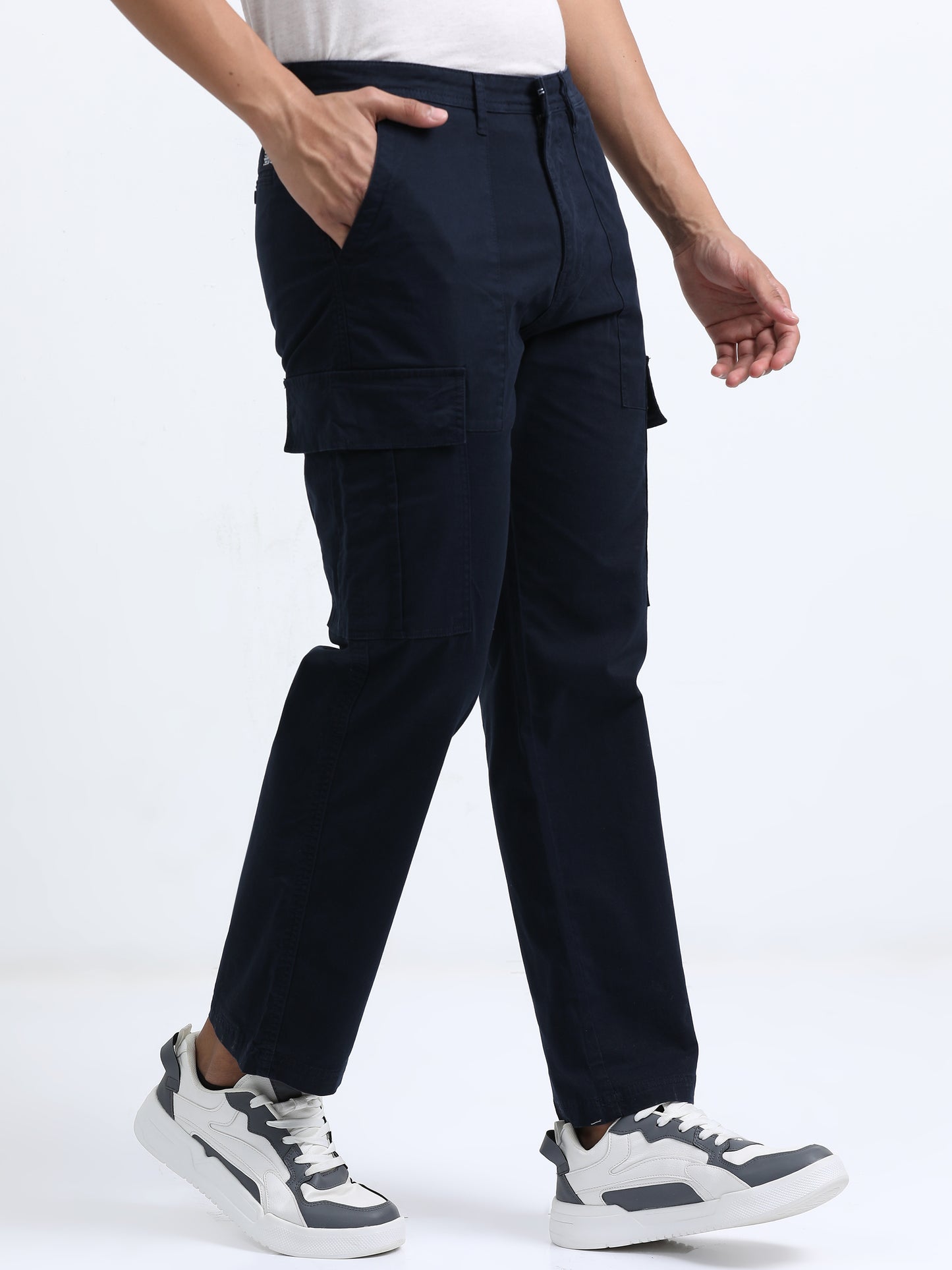 Classic Straight Cargo Pants – Navy