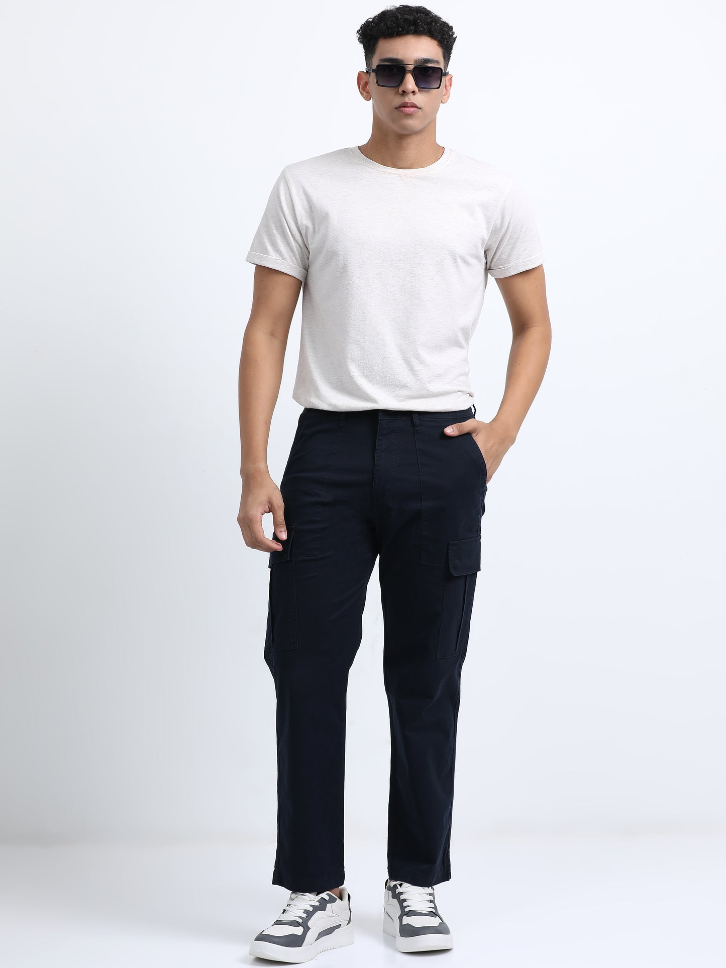 Classic Straight Cargo Pants – Navy