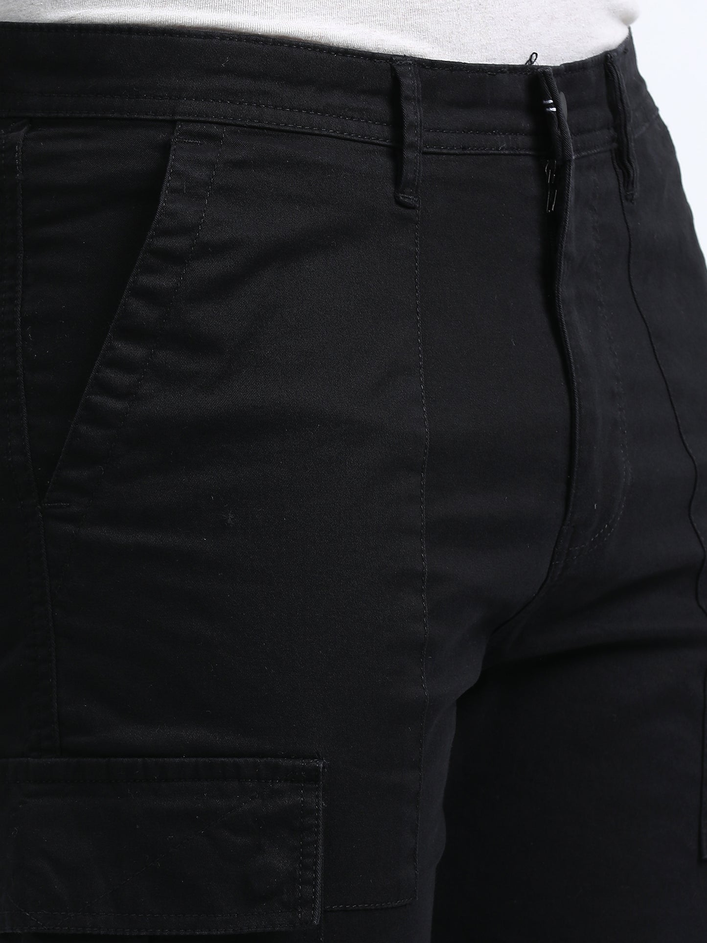 Classic Straight Cargo Pants – Black
