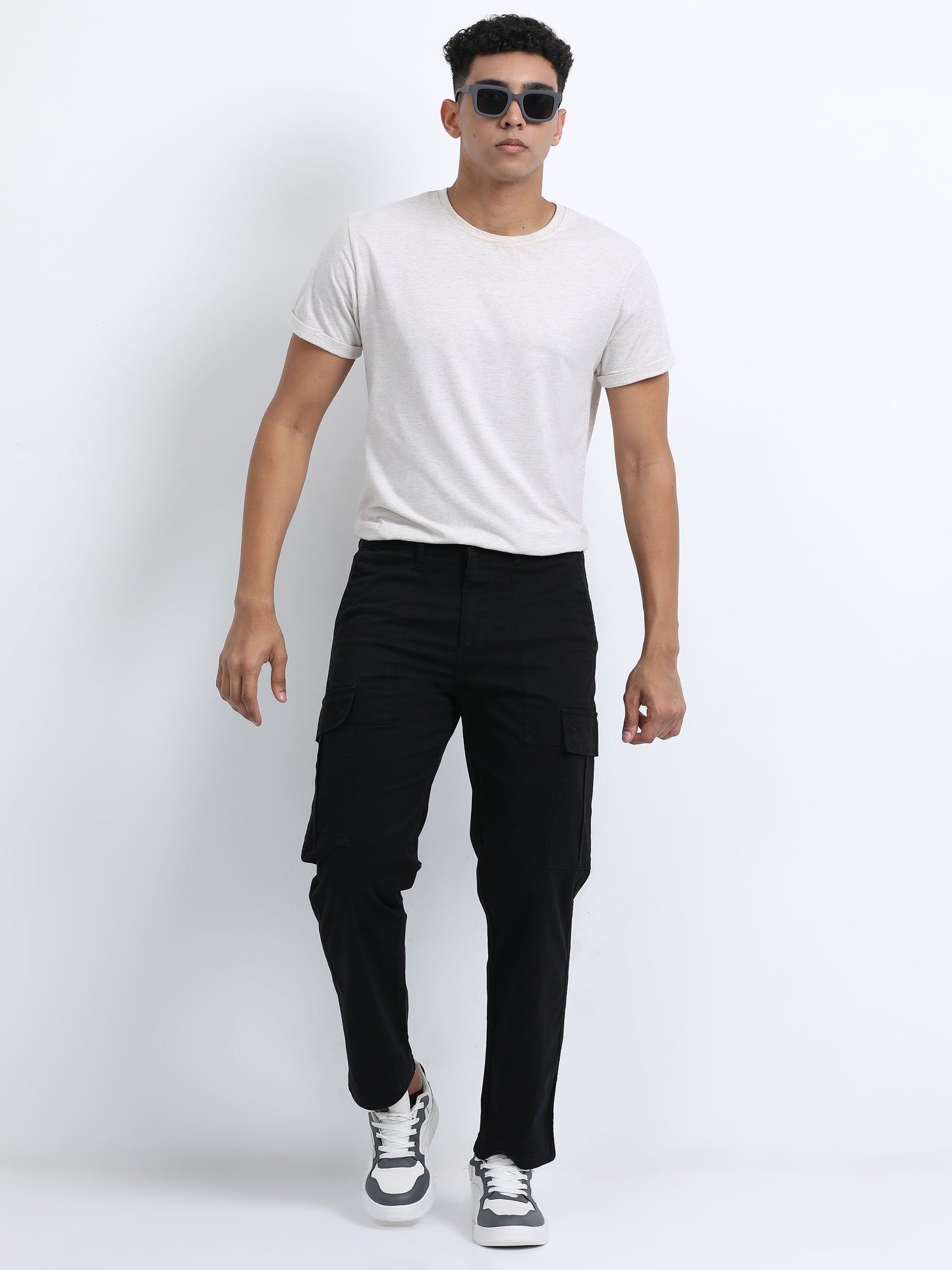 Classic Straight Cargo Pants – Black