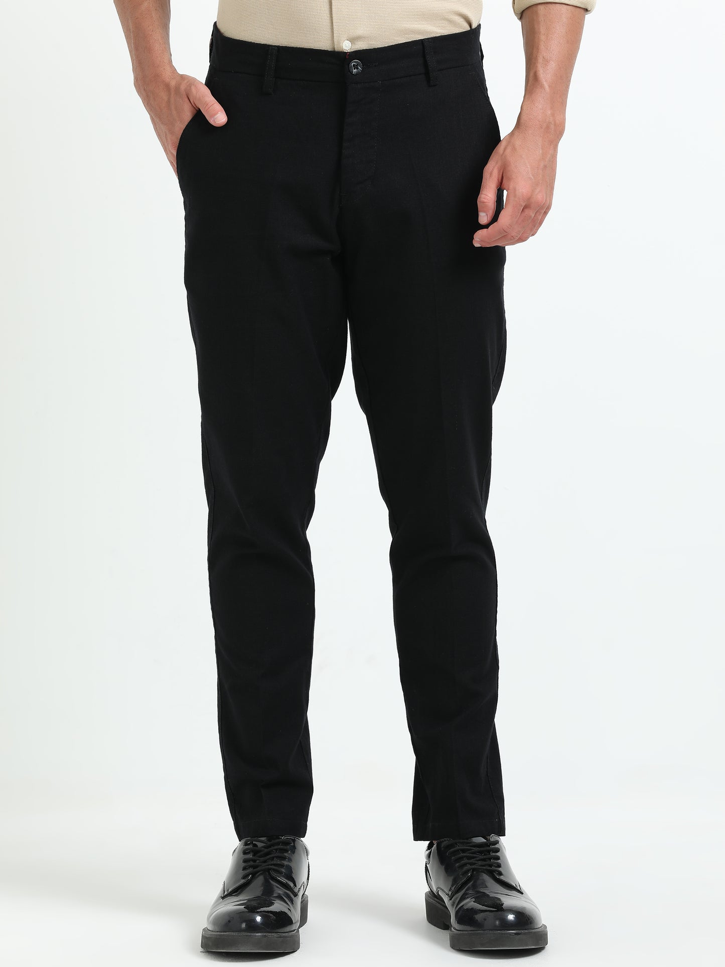 Black Linen Formal Trousers