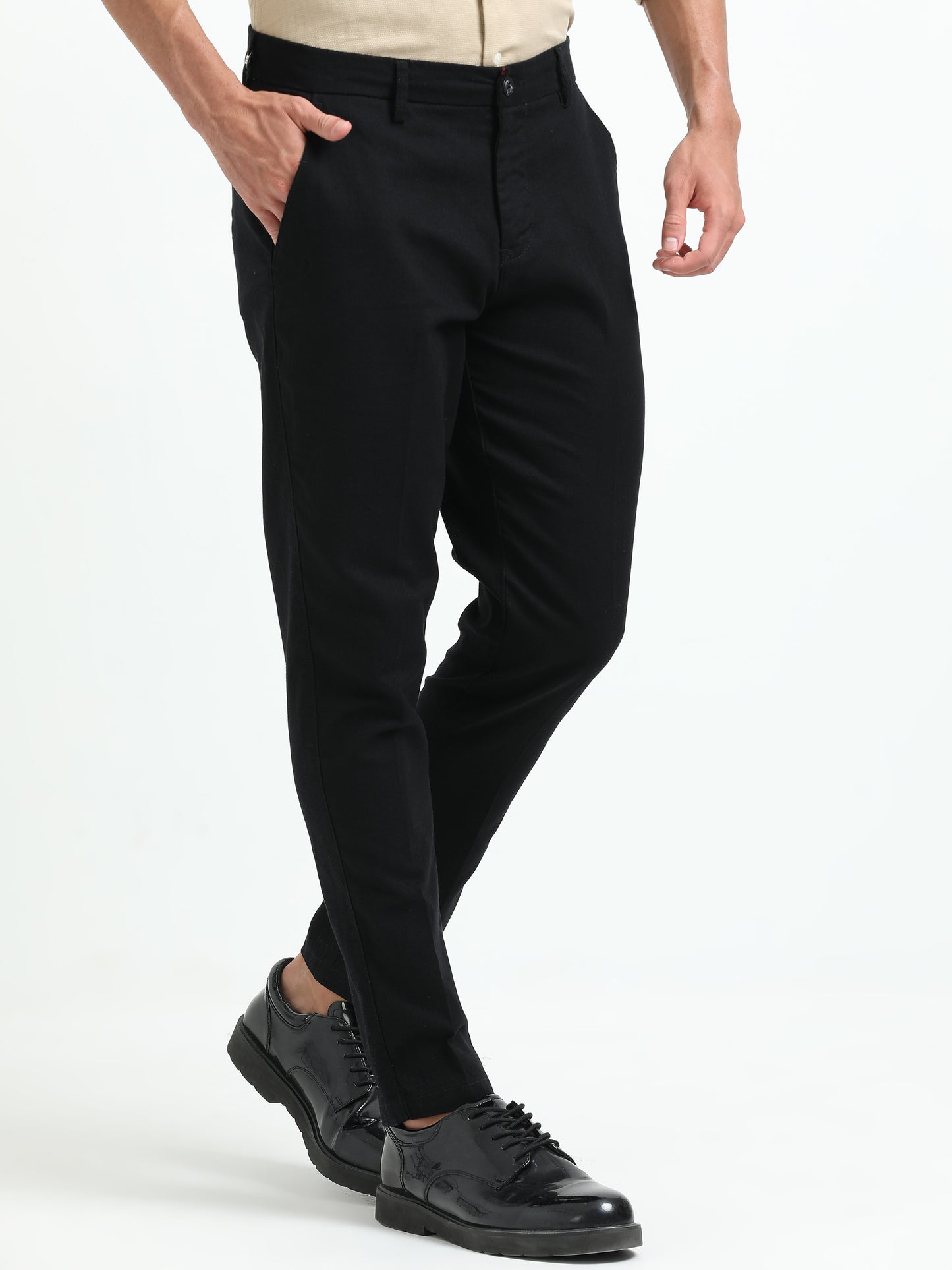 Black Linen Formal Trousers
