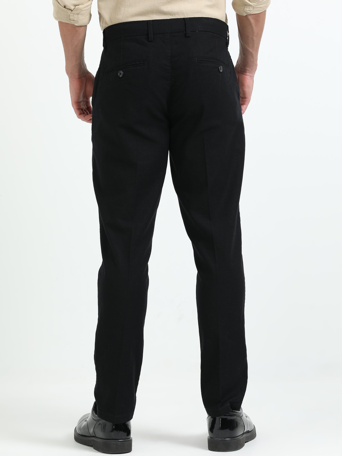 Black Linen Formal Trousers