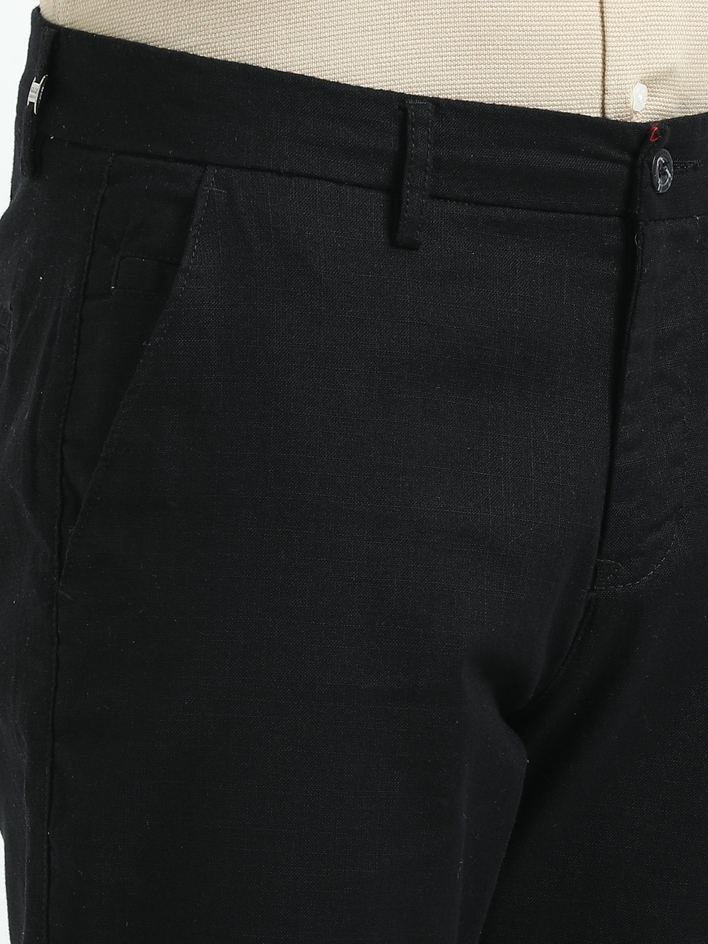 Black Linen Formal Trousers