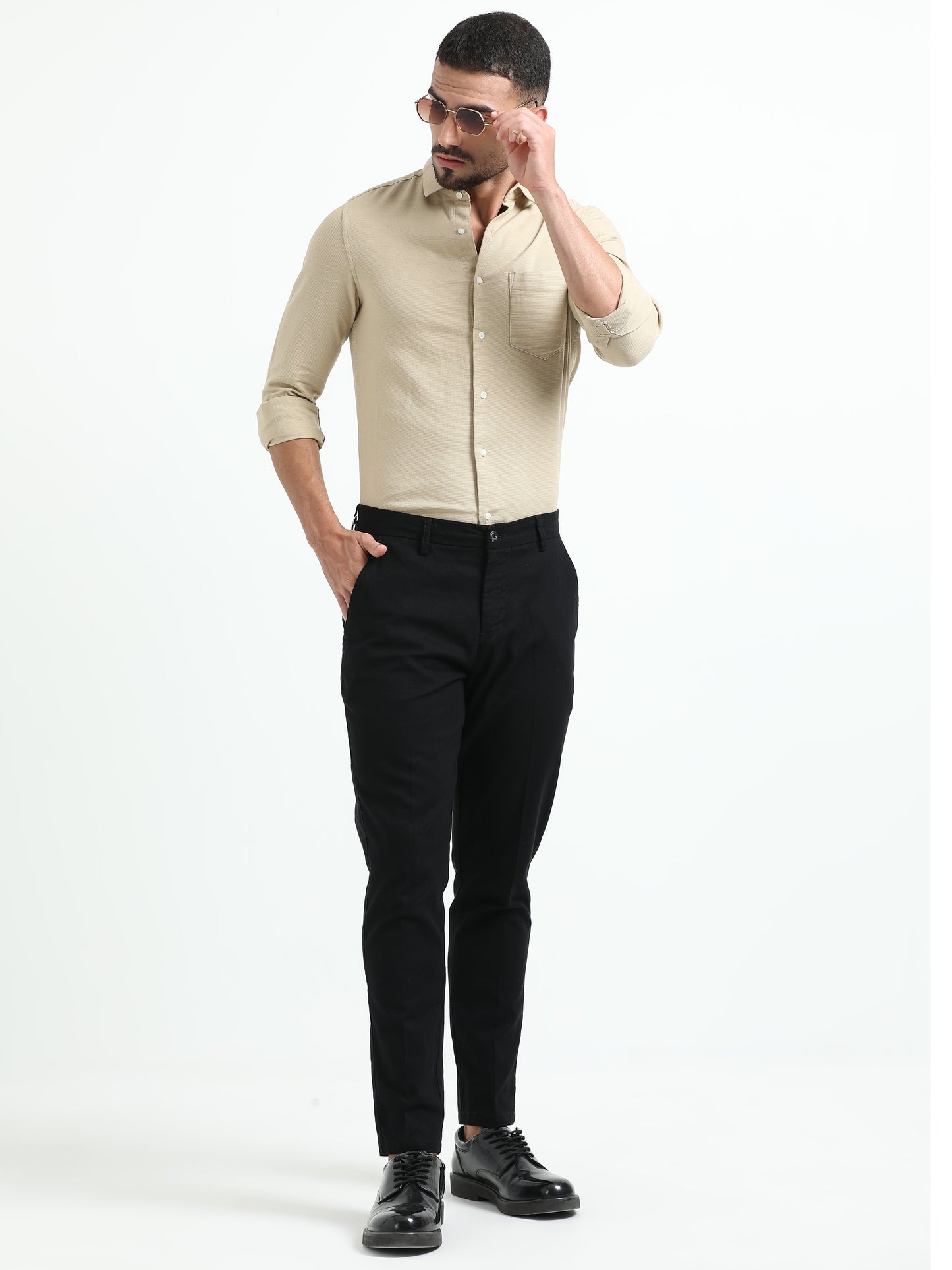 Black Linen Formal Trousers