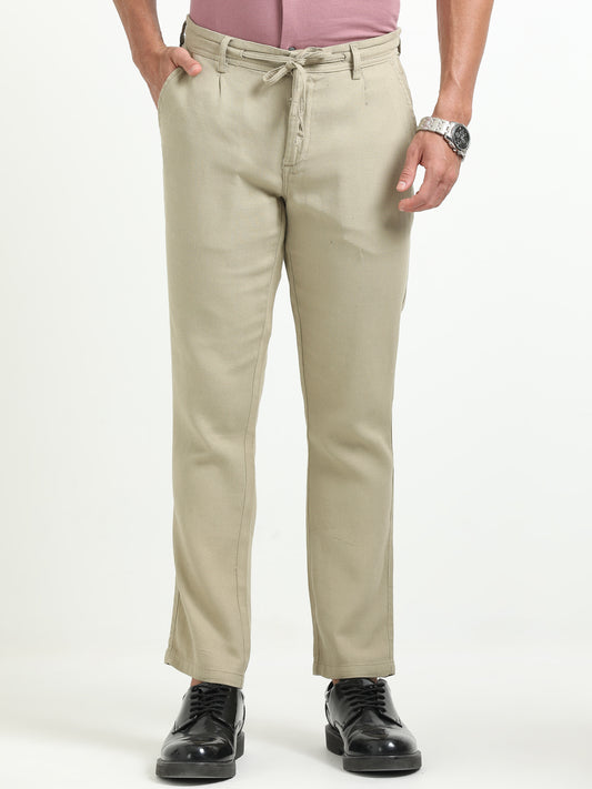 Beige relaxed Trousers