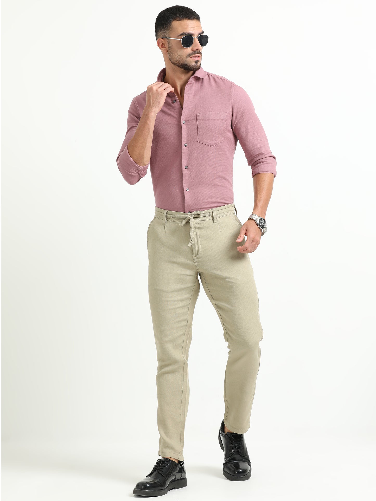 Beige relaxed Trousers