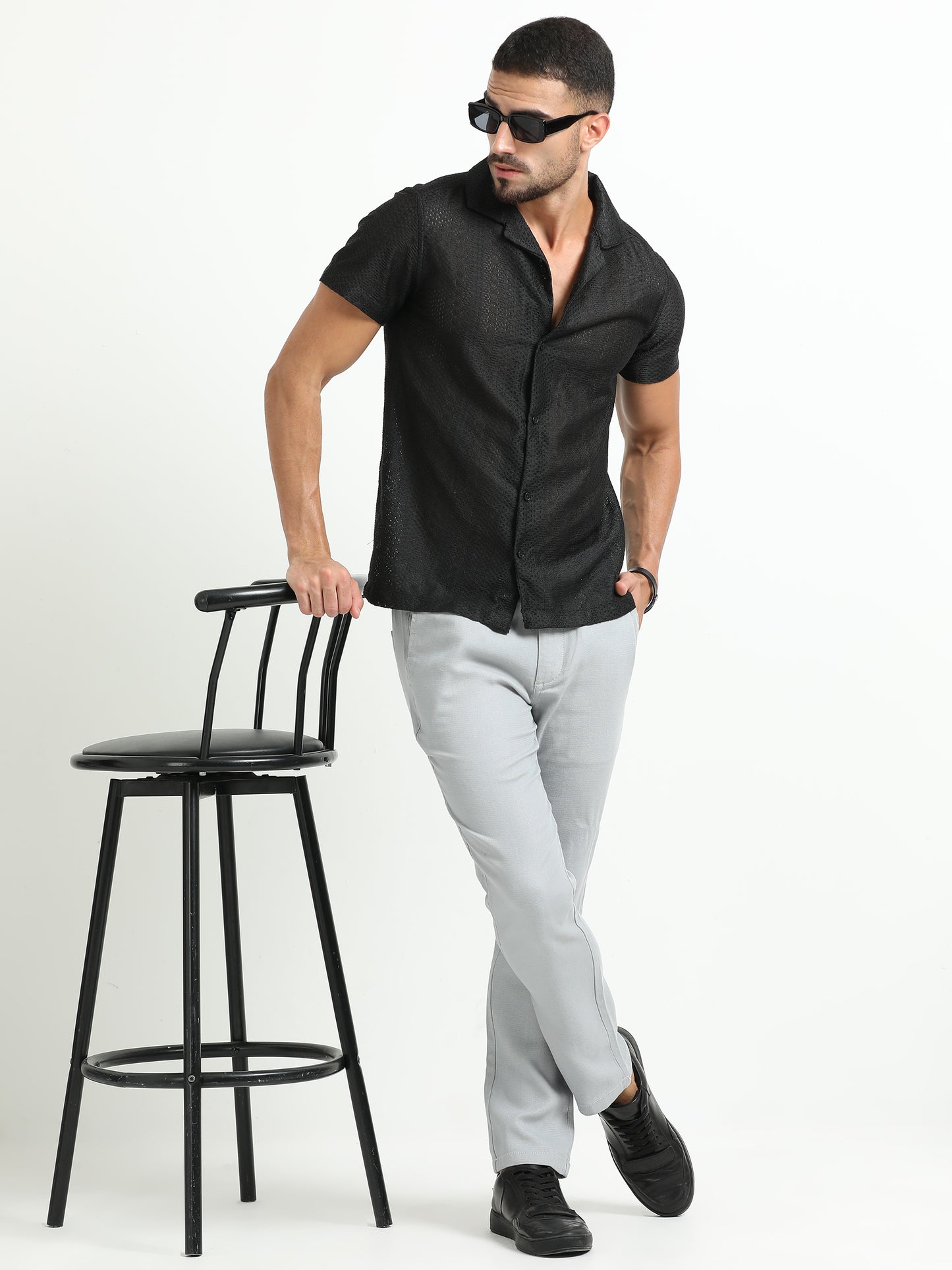 L-Grey relaxed Trousers