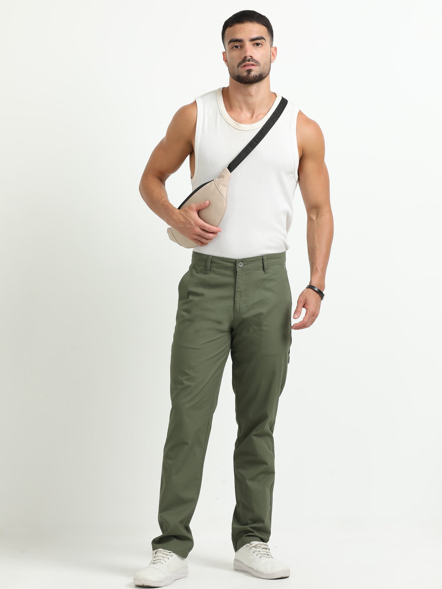 Olive Cotton Trousers
