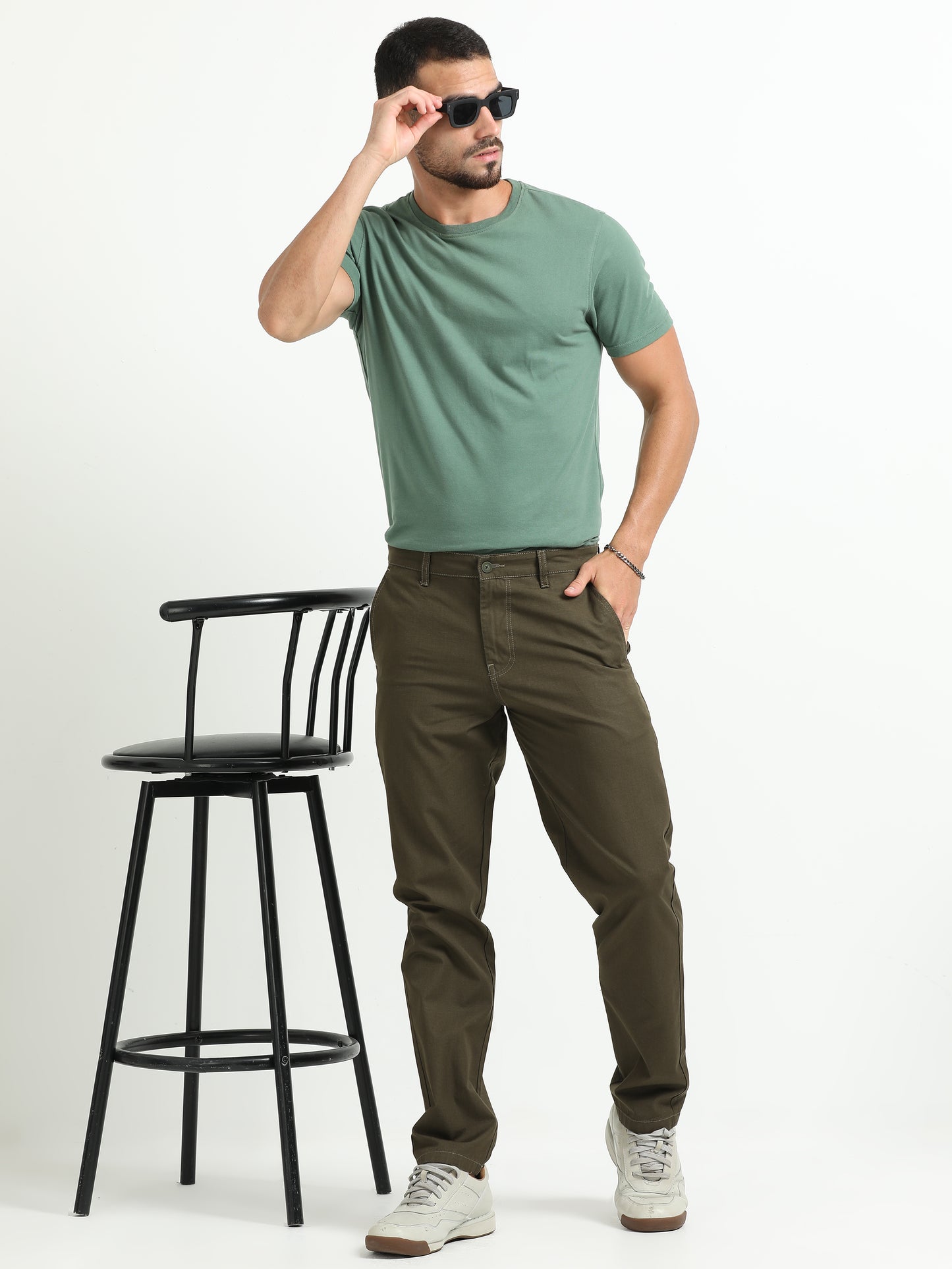 Sage Green Cotton Trousers