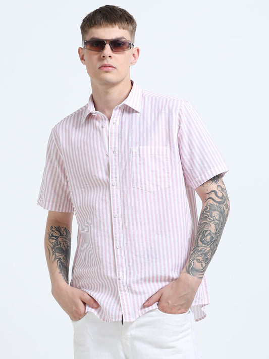 Martin Smith Men’s Regular Fit Cotton Half Sleeves Casual Shirt