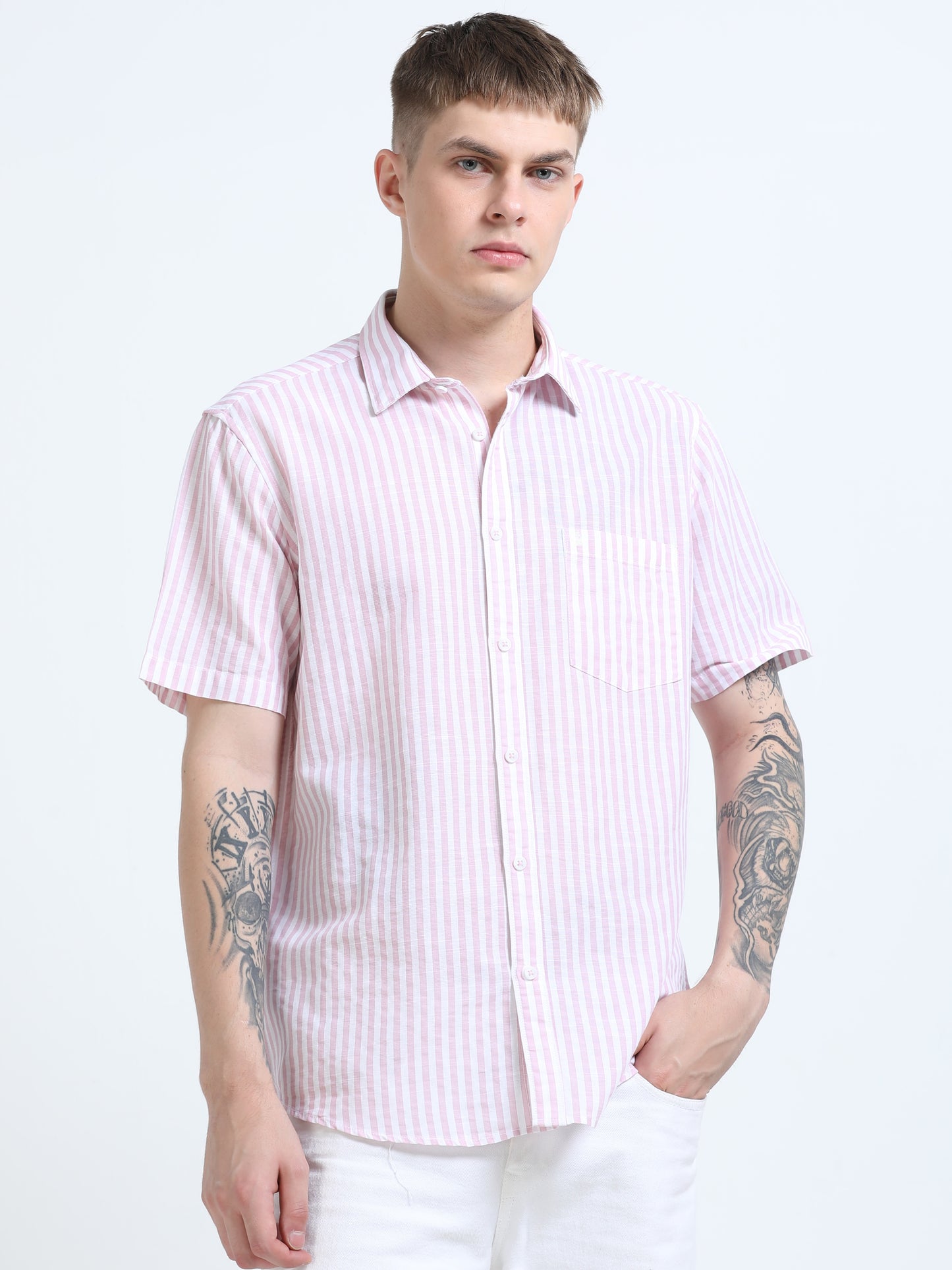 Martin Smith Men’s Regular Fit Cotton Half Sleeves Casual Shirt