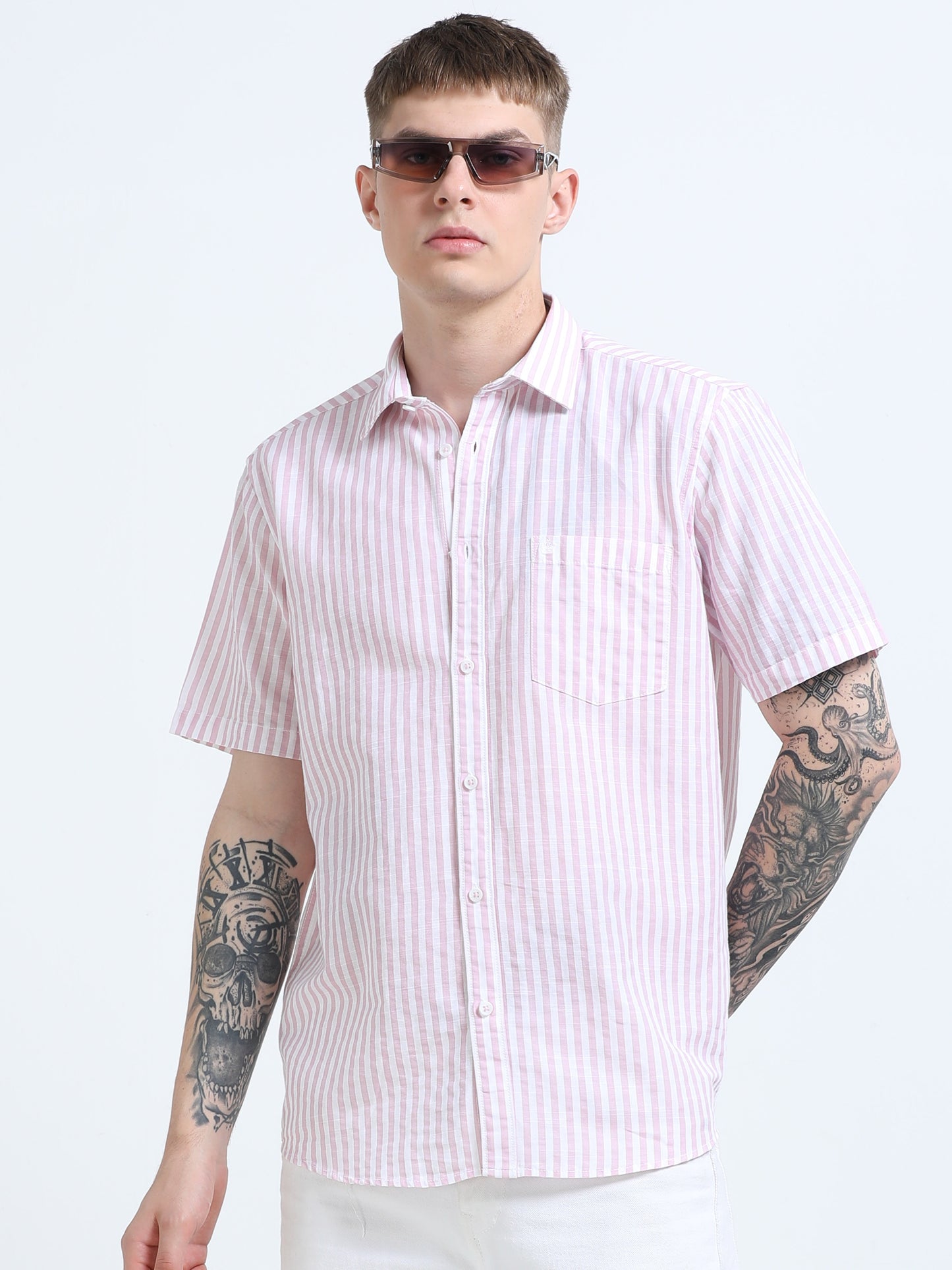 Martin Smith Men’s Regular Fit Cotton Half Sleeves Casual Shirt