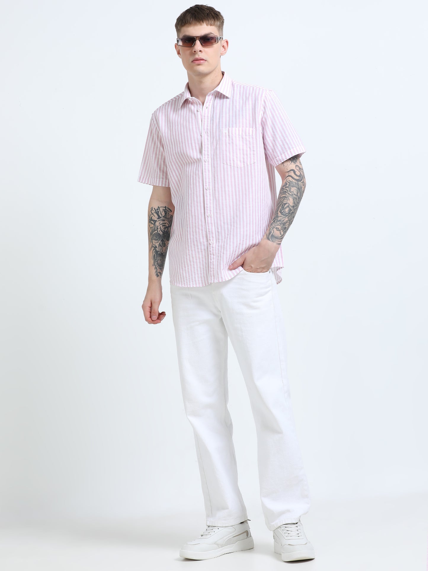 Martin Smith Men’s Regular Fit Cotton Half Sleeves Casual Shirt