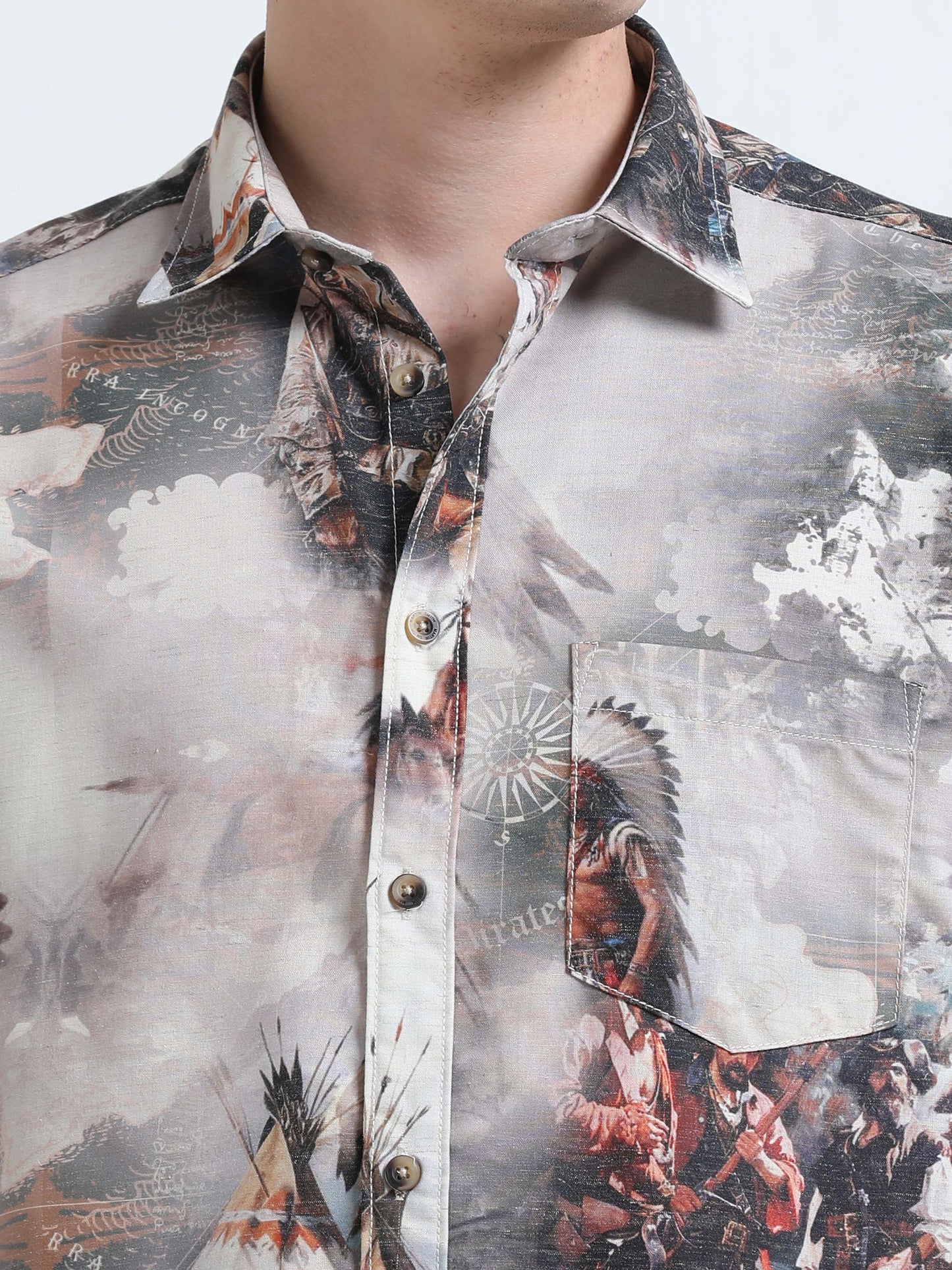 Martin Smith Men’s Regular Fit Linen Half Sleeves Casual Shirt