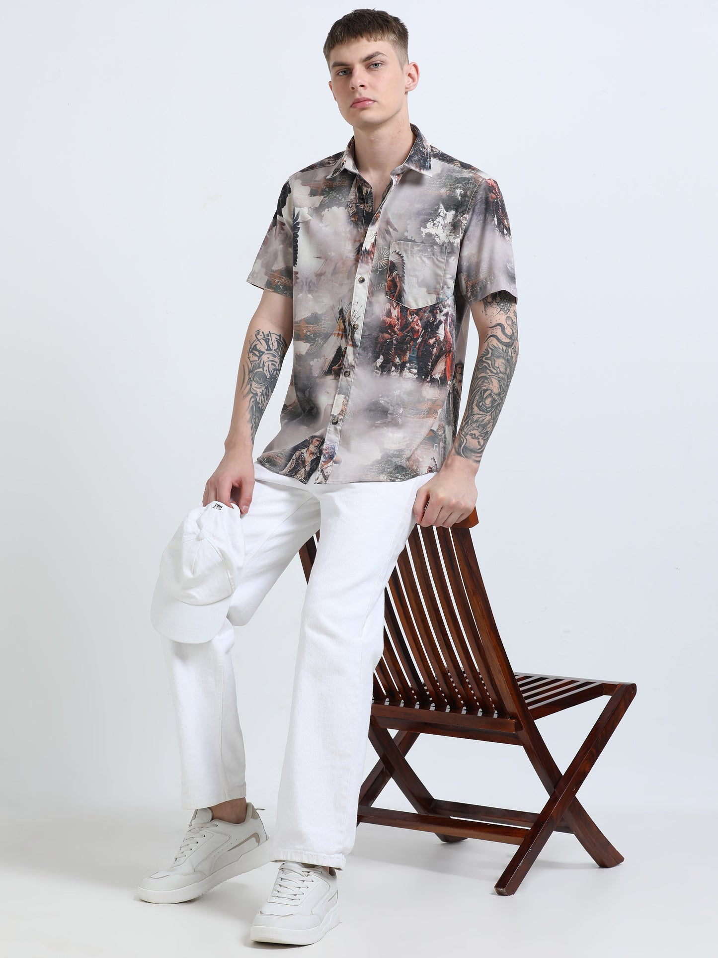 Martin Smith Men’s Regular Fit Linen Half Sleeves Casual Shirt