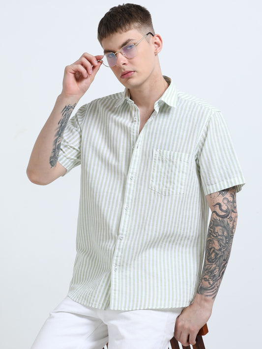 Martin Smith Men’s Regular Fit Cotton Half Sleeves Casual Shirt