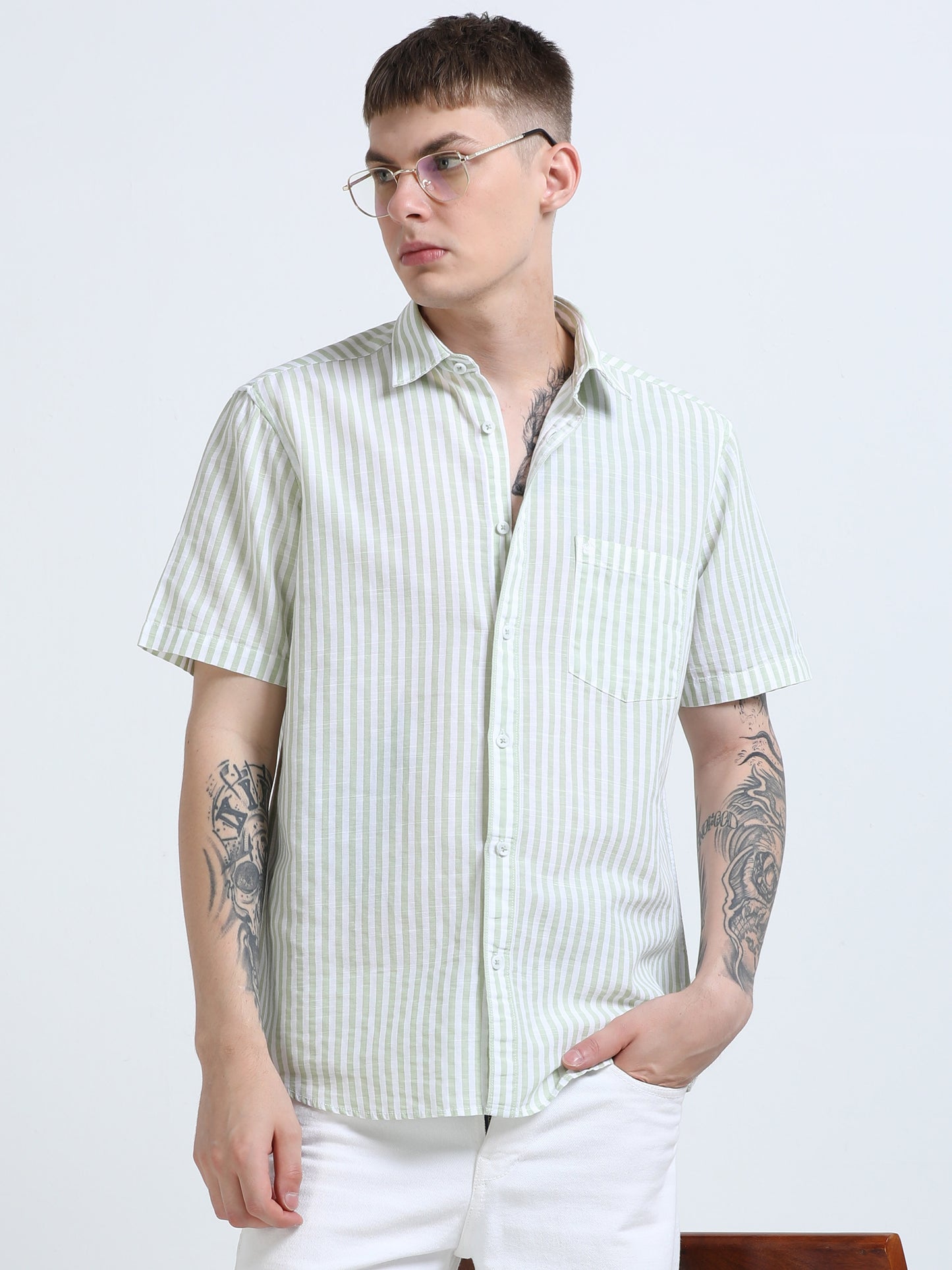Martin Smith Men’s Regular Fit Cotton Half Sleeves Casual Shirt