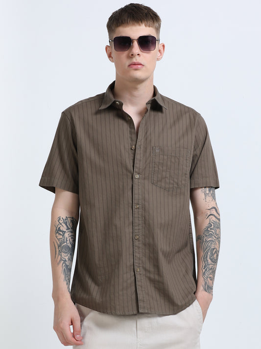 Martin Smith Men’s Regular Fit Cotton Half Sleeves Casual Shirt