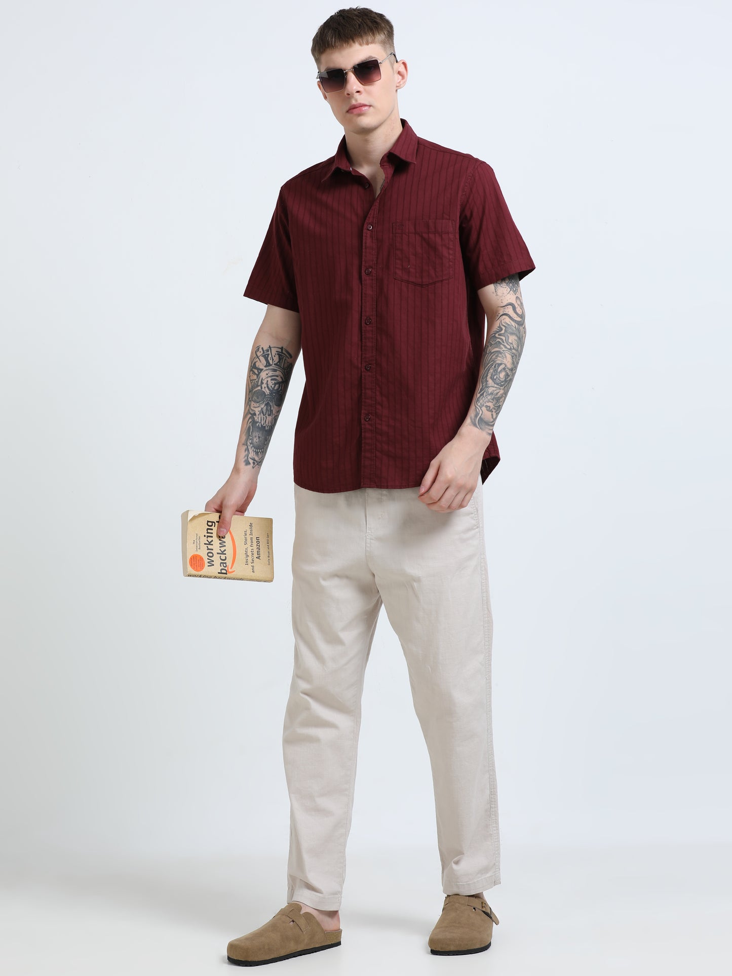 Martin Smith Men’s Regular Fit Cotton Half Sleeves Casual Shirt