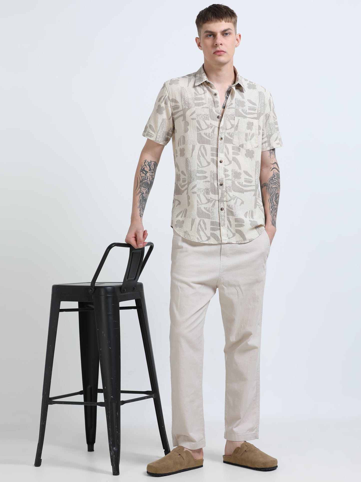 Martin Smith Men’s Regular Fit Cotton Half Sleeves Casual Shirt
