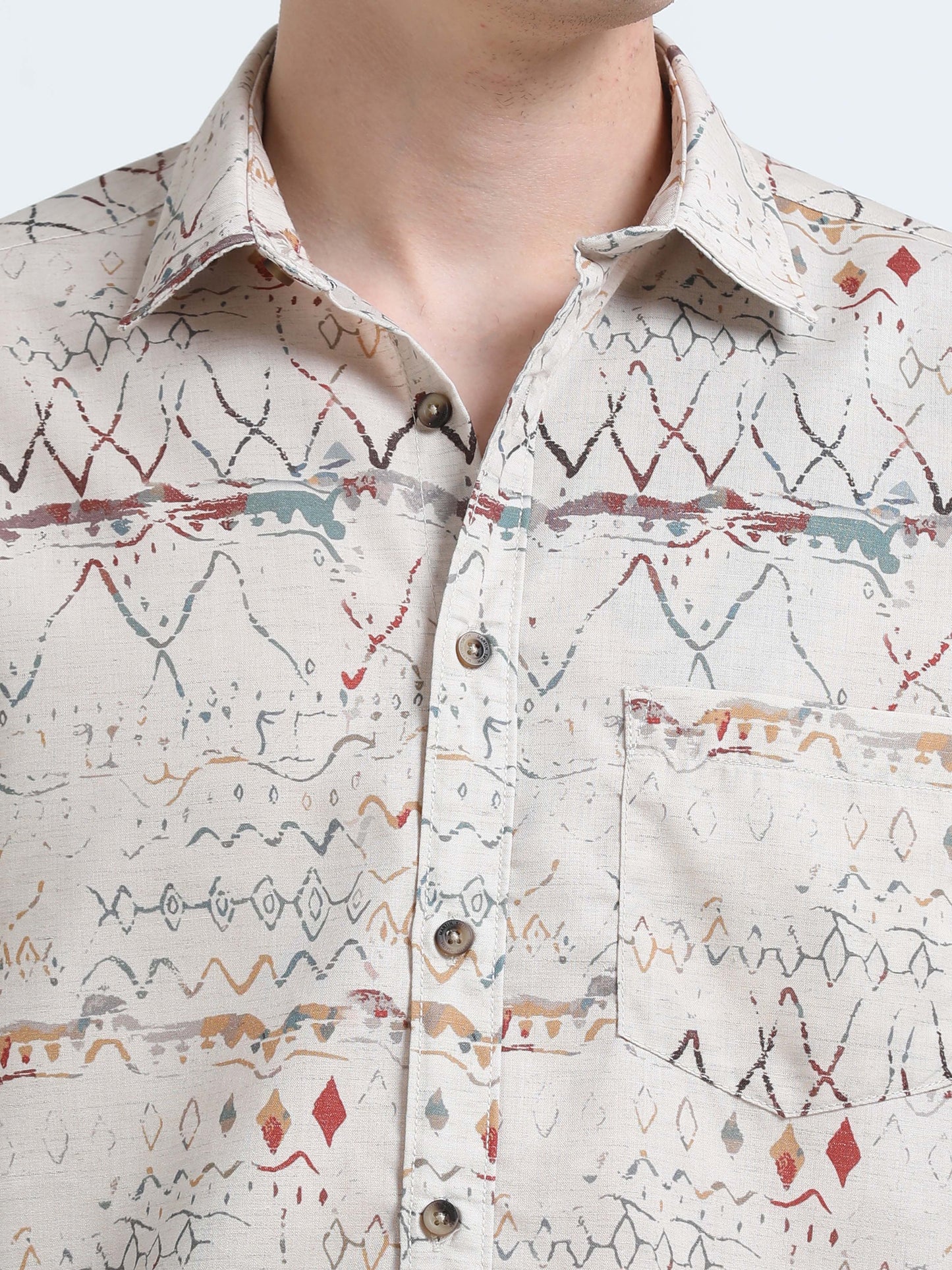 Martin Smith Men’s Regular Fit Linen Half Sleeves Casual Shirt