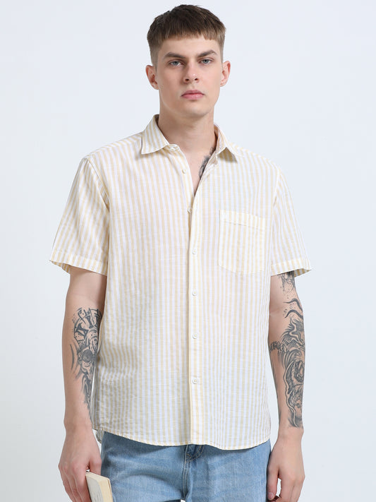 Martin Smith Men’s Regular Fit Cotton Half Sleeves Casual Shirt