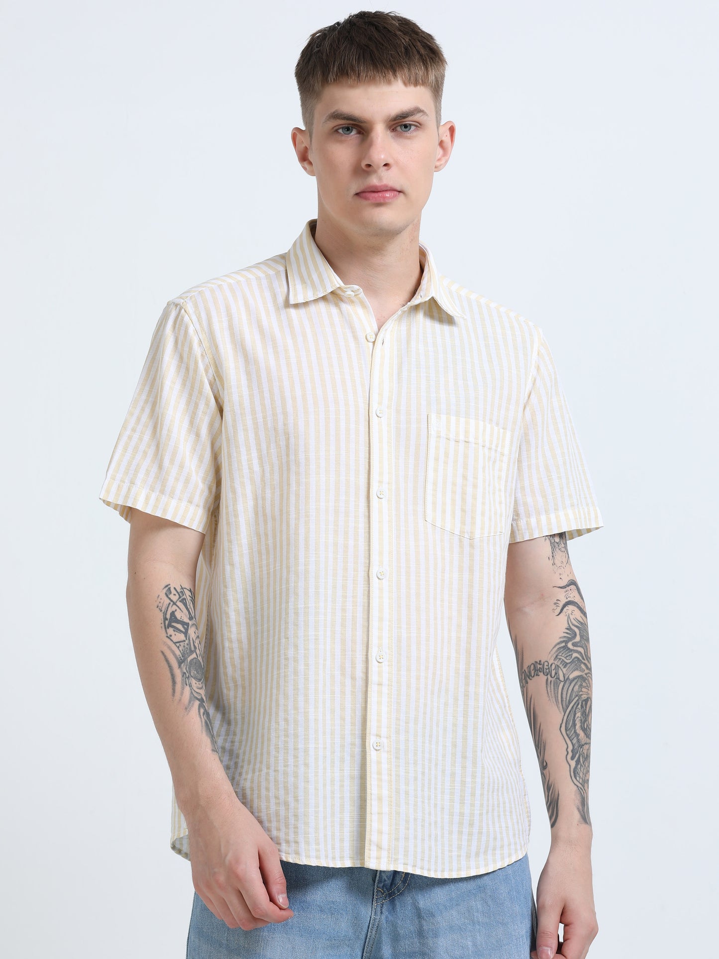 Martin Smith Men’s Regular Fit Cotton Half Sleeves Casual Shirt