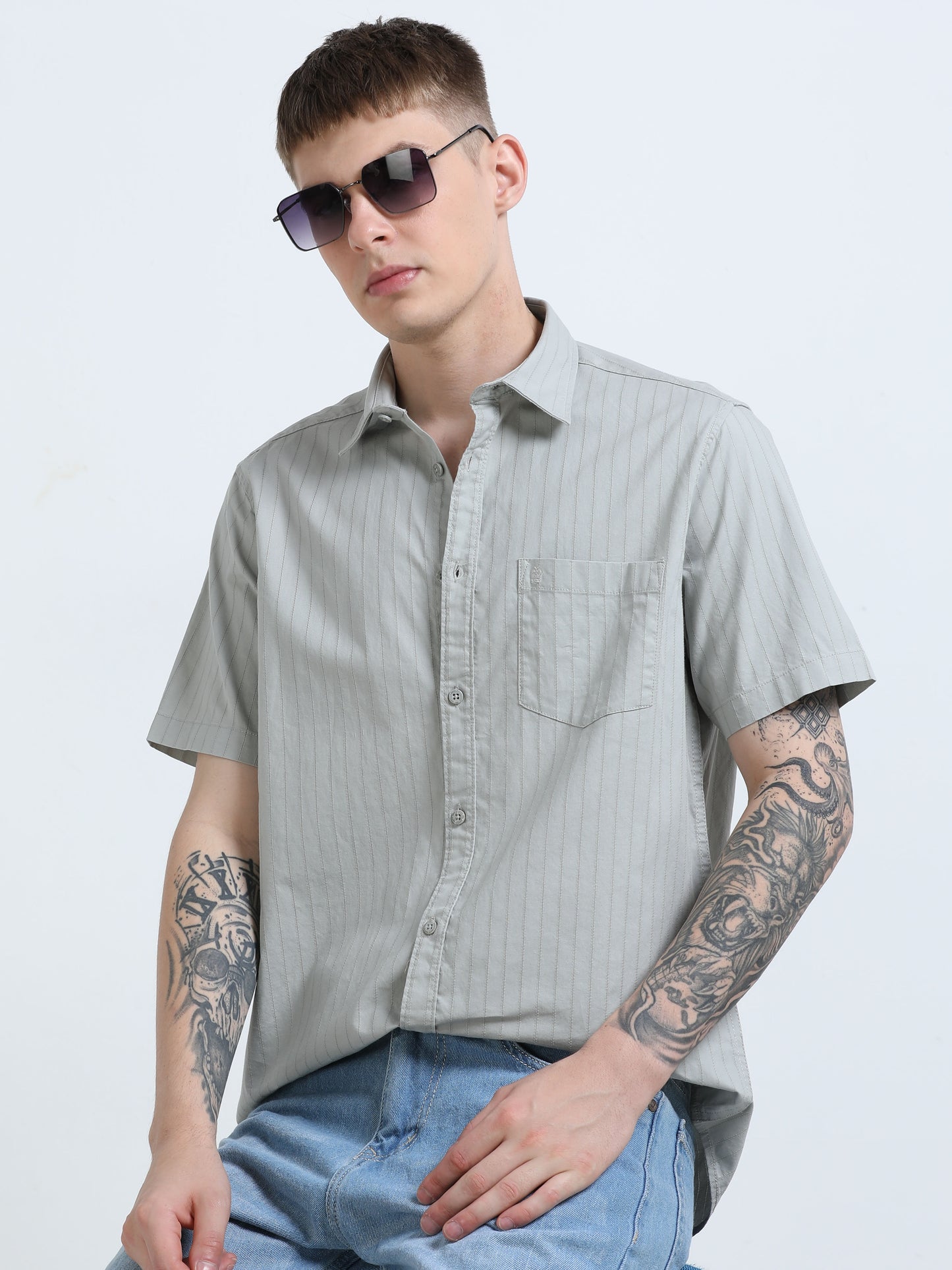 Martin Smith Men’s Regular Fit Cotton Half Sleeves Casual Shirt