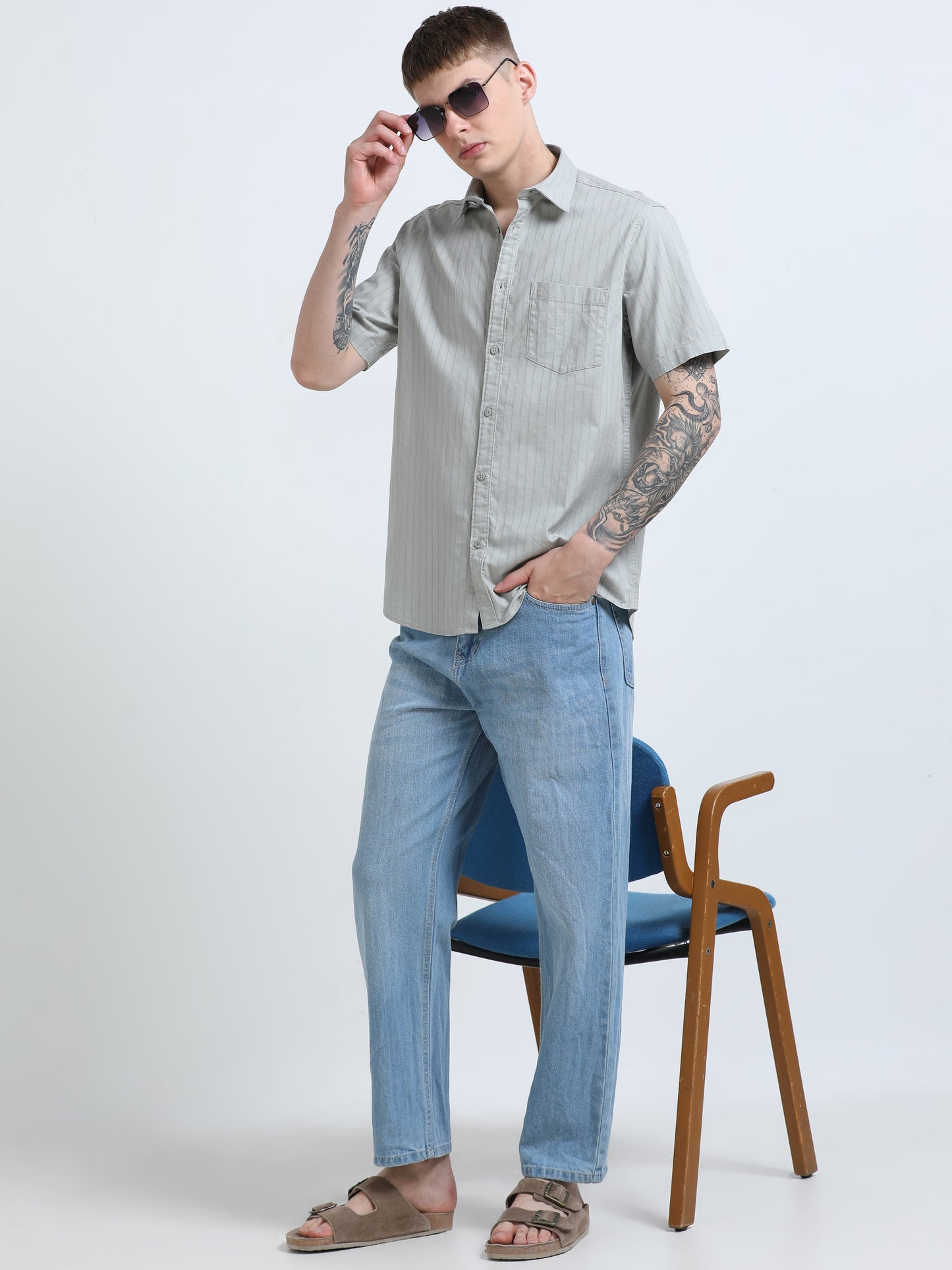 Martin Smith Men’s Regular Fit Cotton Half Sleeves Casual Shirt