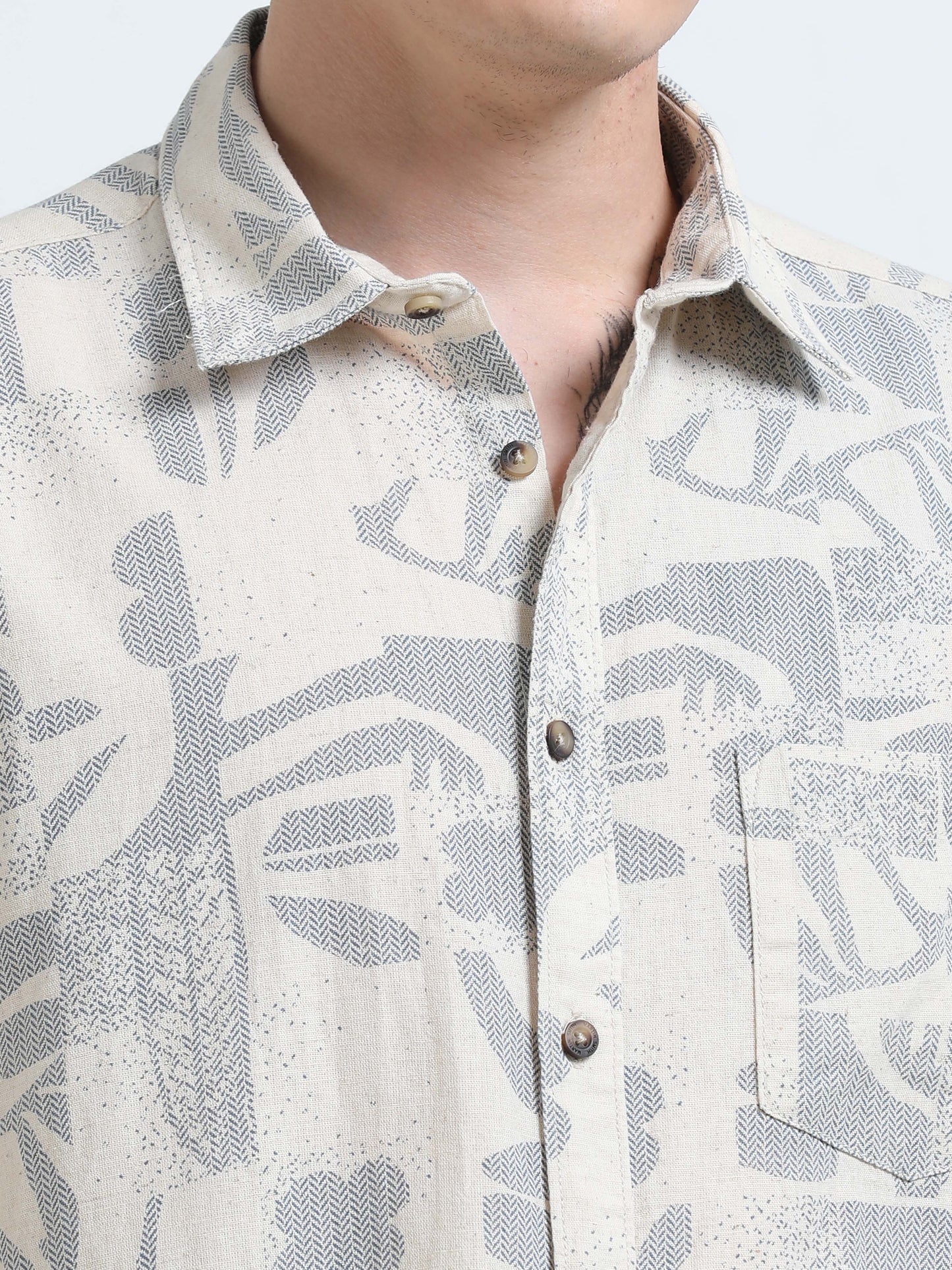 Martin Smith Men’s Regular Fit Linen Half Sleeves Casual Shirt