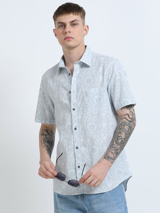 Martin Smith Men’s Regular Fit Cotton Half Sleeves Casual Shirt