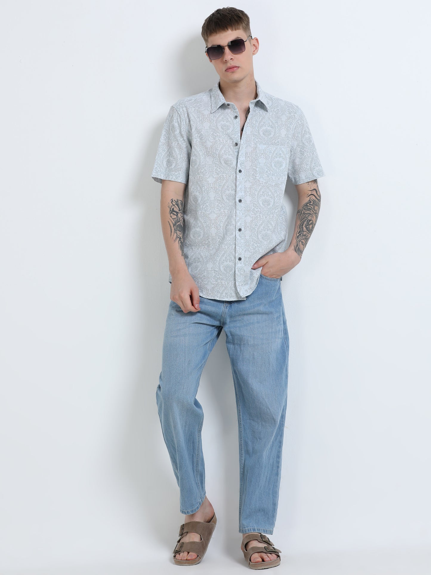 Martin Smith Men’s Regular Fit Cotton Half Sleeves Casual Shirt