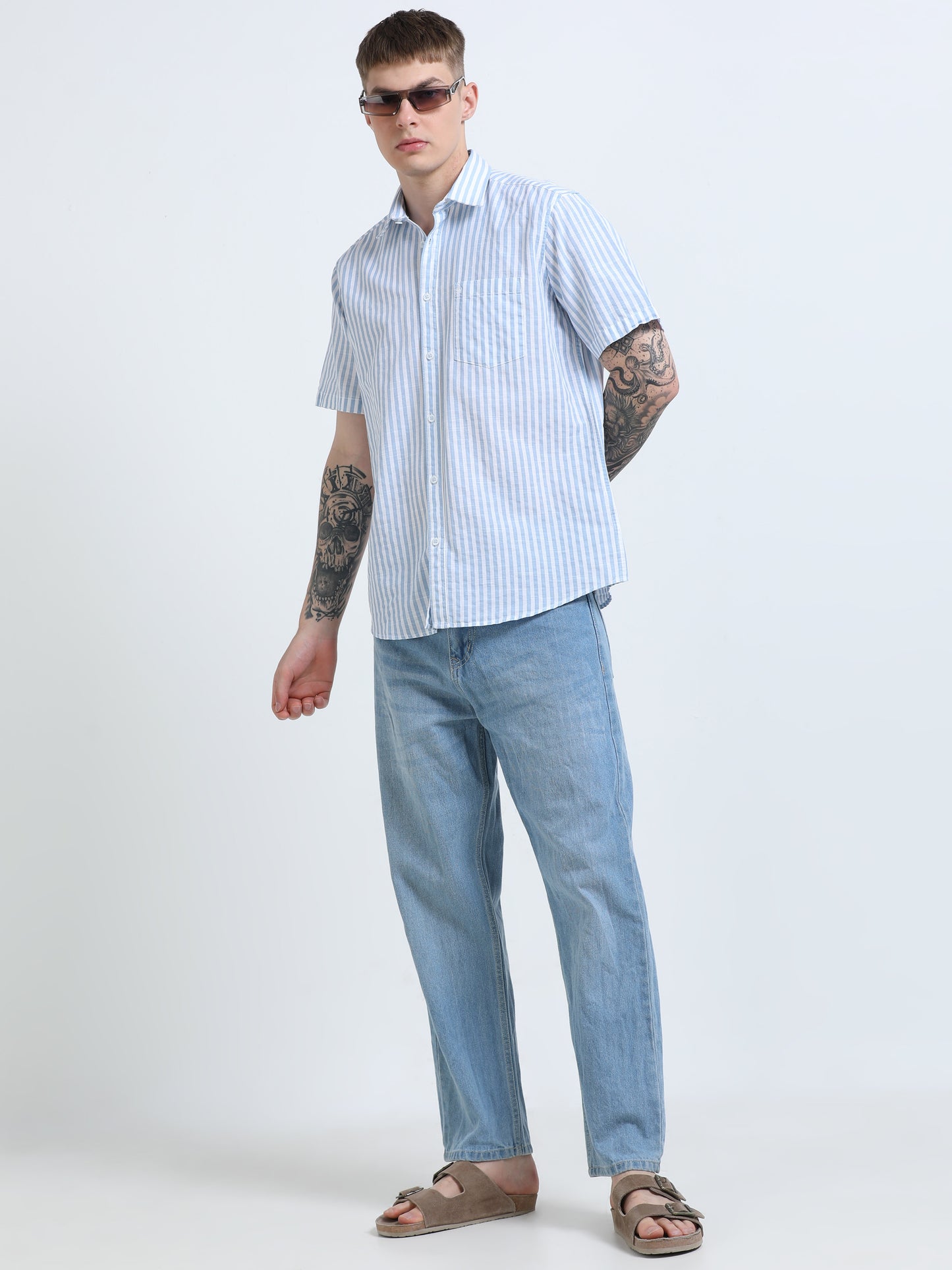 Martin Smith Men’s Regular Fit Cotton Half Sleeves Casual Shirt