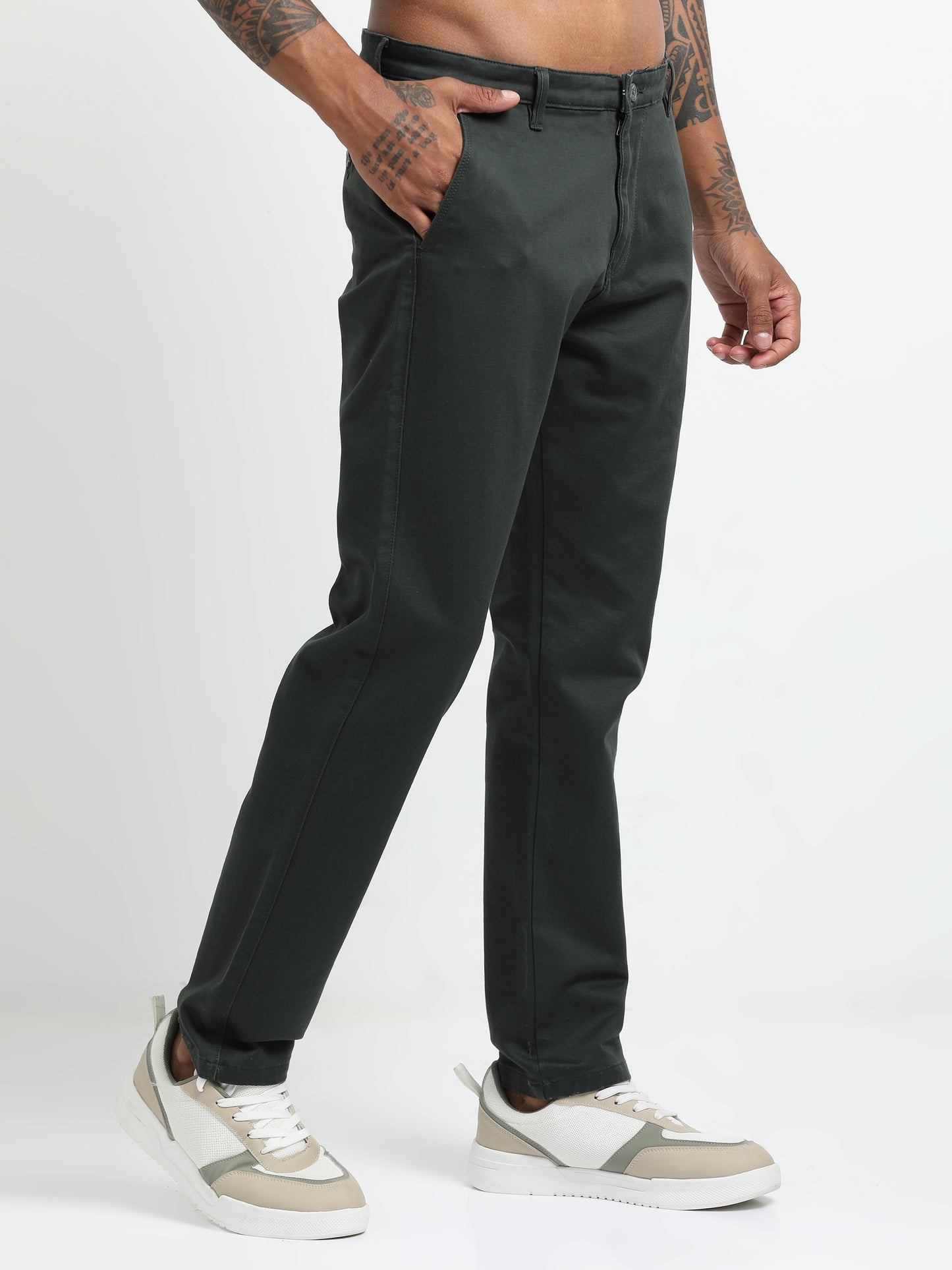 Relaxed Fit Trouser - Olive Green