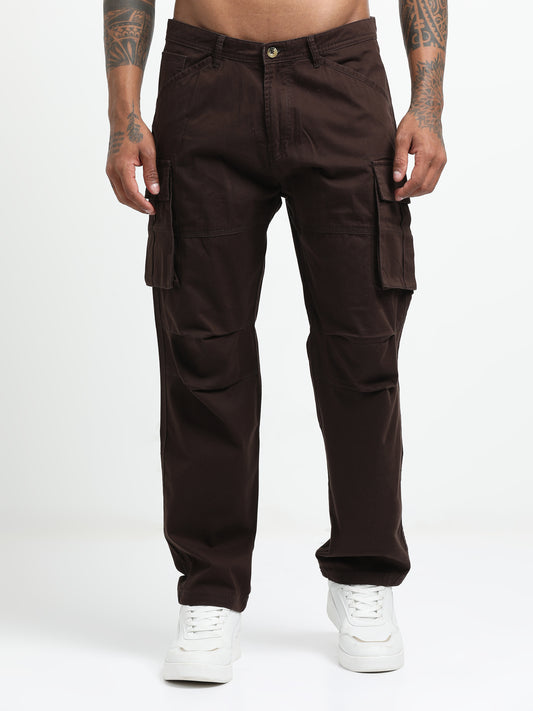Brown woven cargos